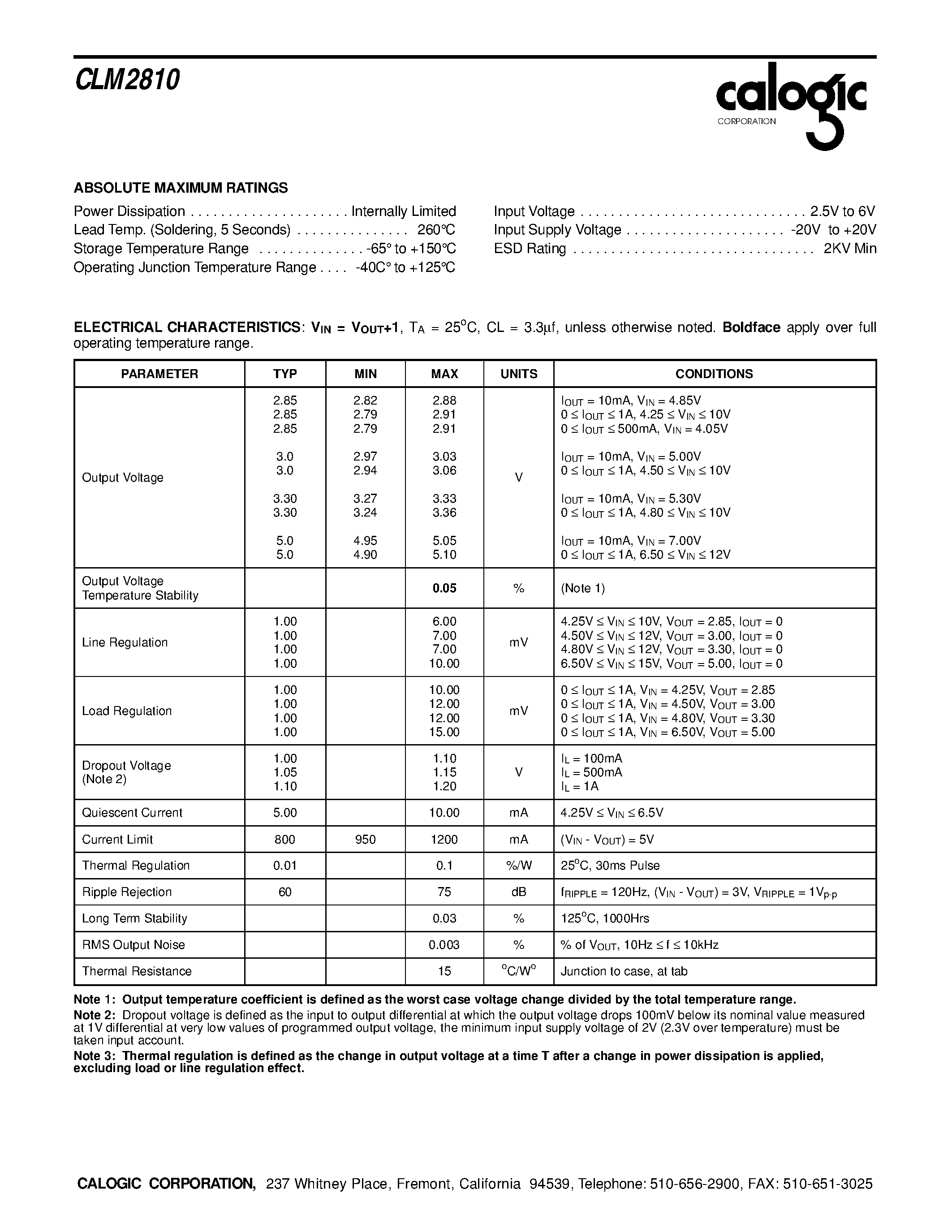 Даташит на микросхему CLM2810 страница 2 Даташит CLM2810 - 1.0A Low Dropout Regulator страница 2
