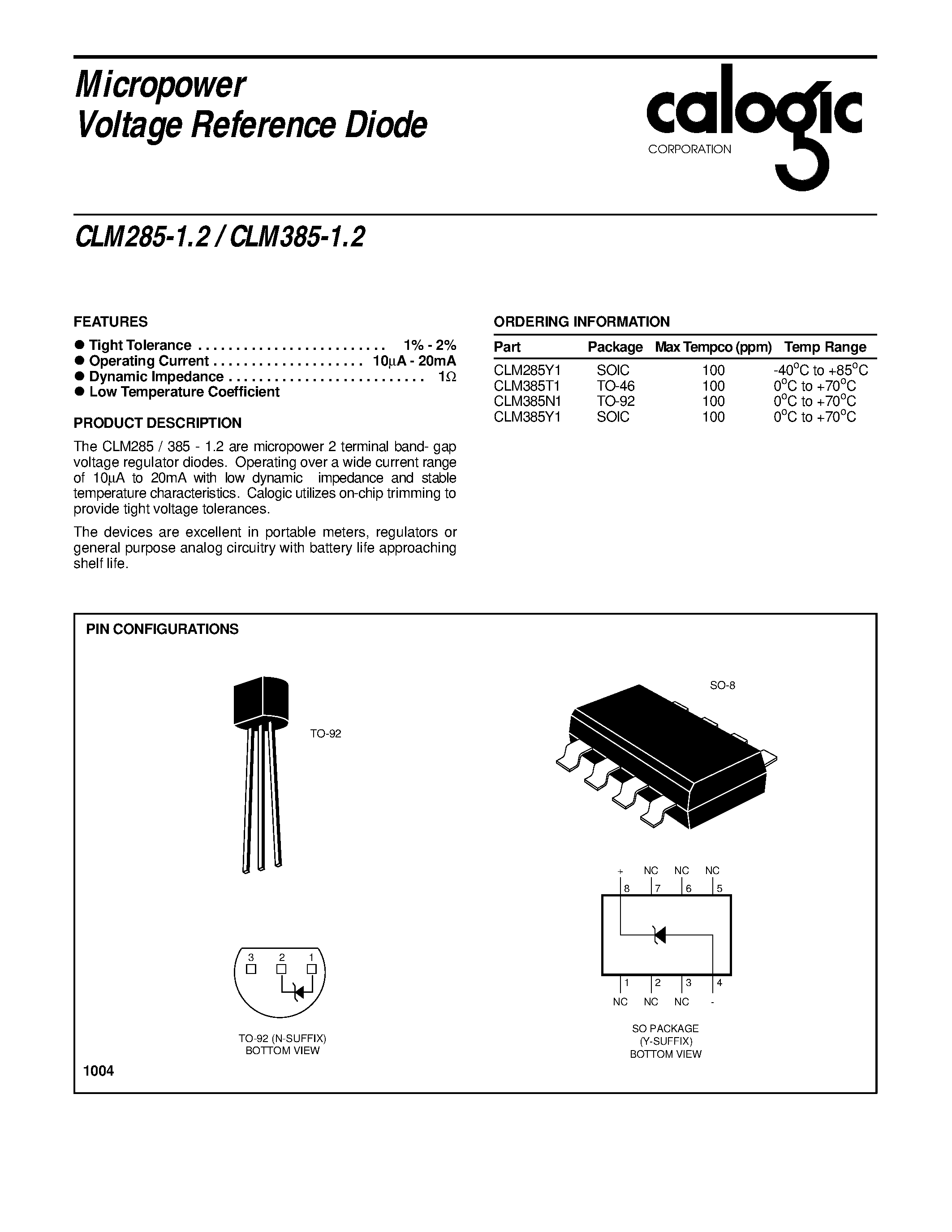 Datasheet CLM2850AU - 5.0A Low Dropout Voltage Regulator Adjustable page 1