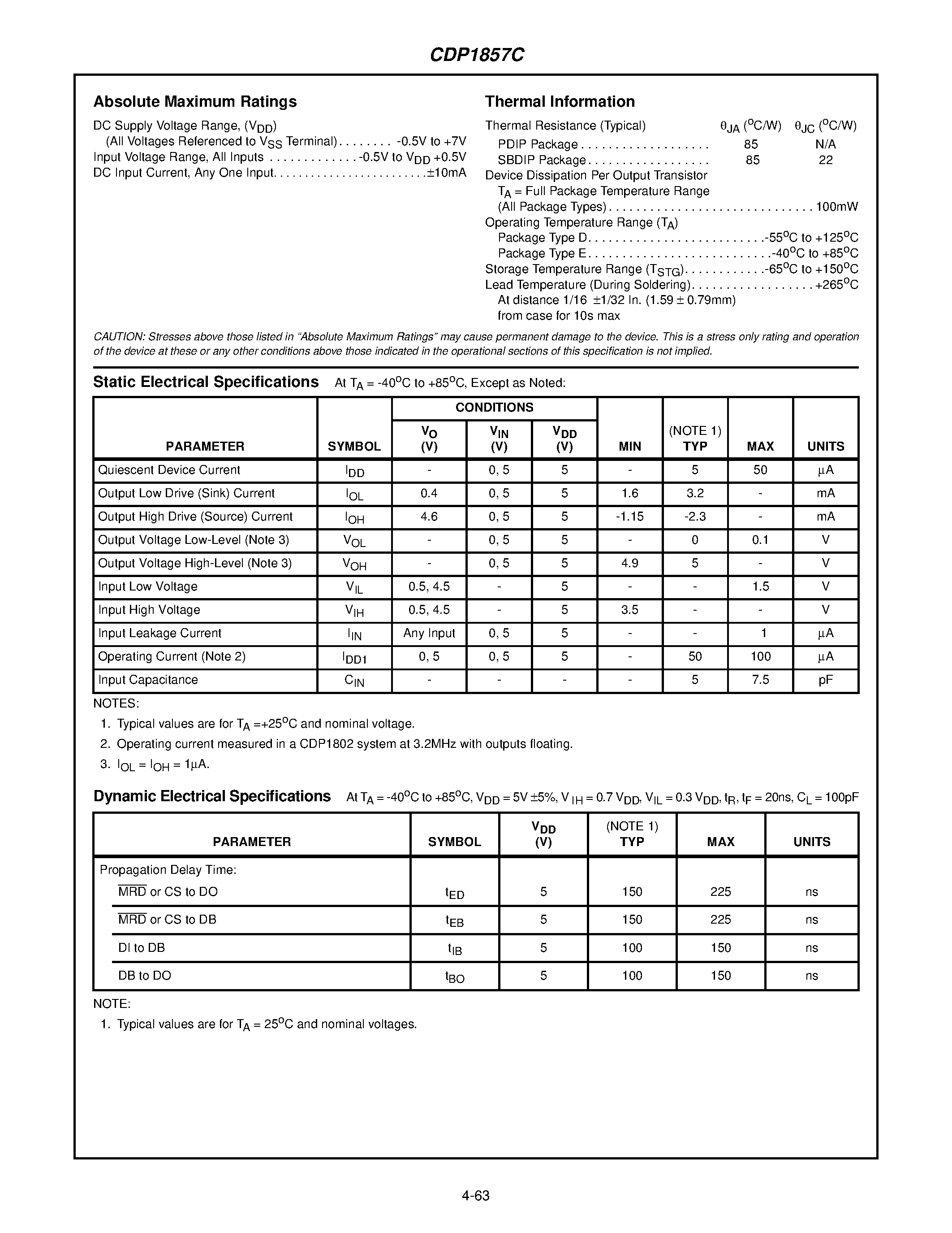 Datasheet CDP1857C - 4-Bit Bus Buffer/Separator page 2