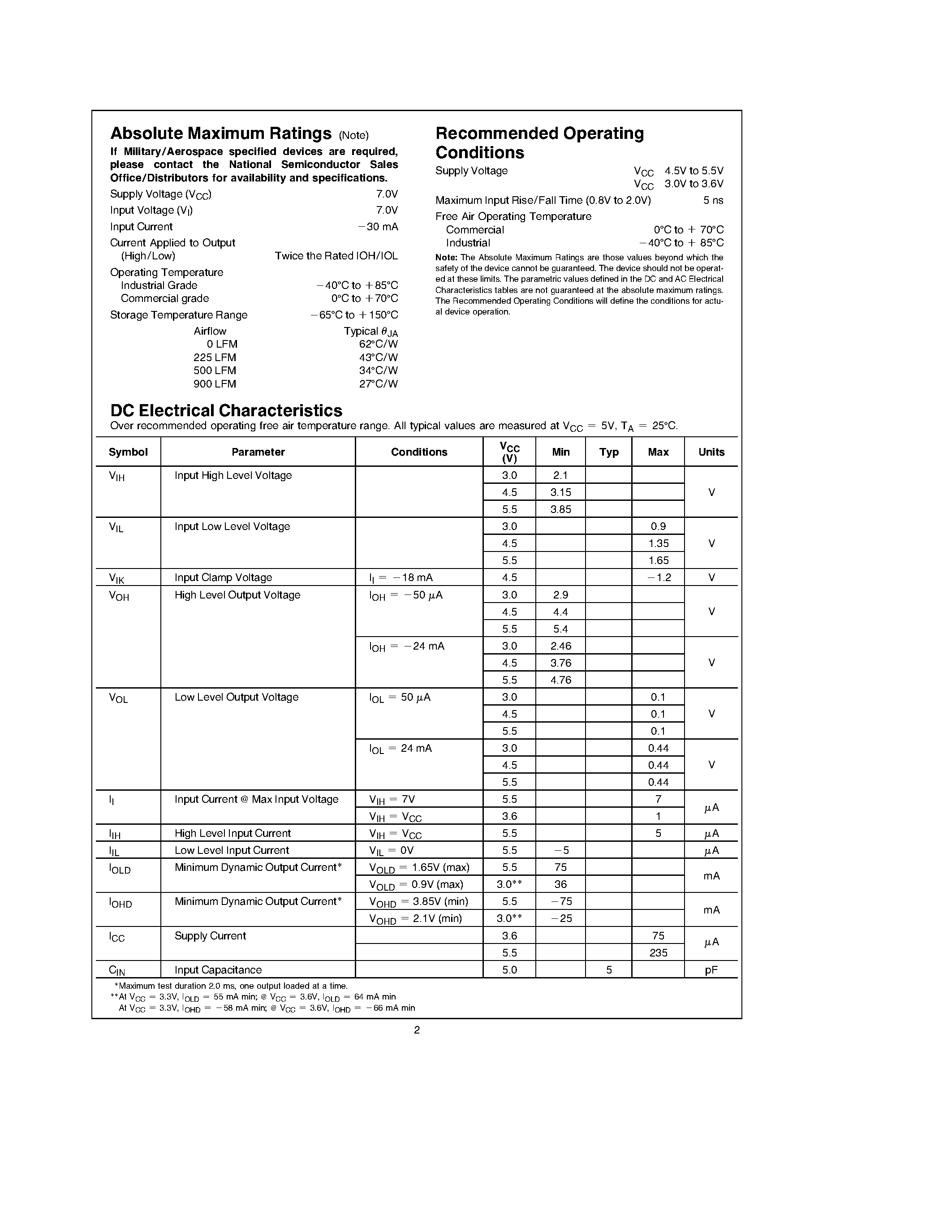 Datasheet CGS2536TV - Commercial/ Industrial Quad 1 to 4 Clock Drivers page 2