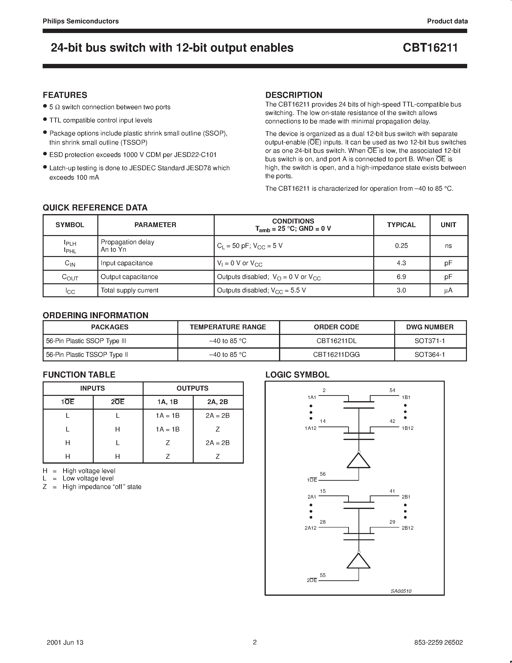 Datasheet CD74HC373E - OCTAL TRANSPARENT D-TYPE LATCHES WITH 3-STATE OUTPUTS page 2