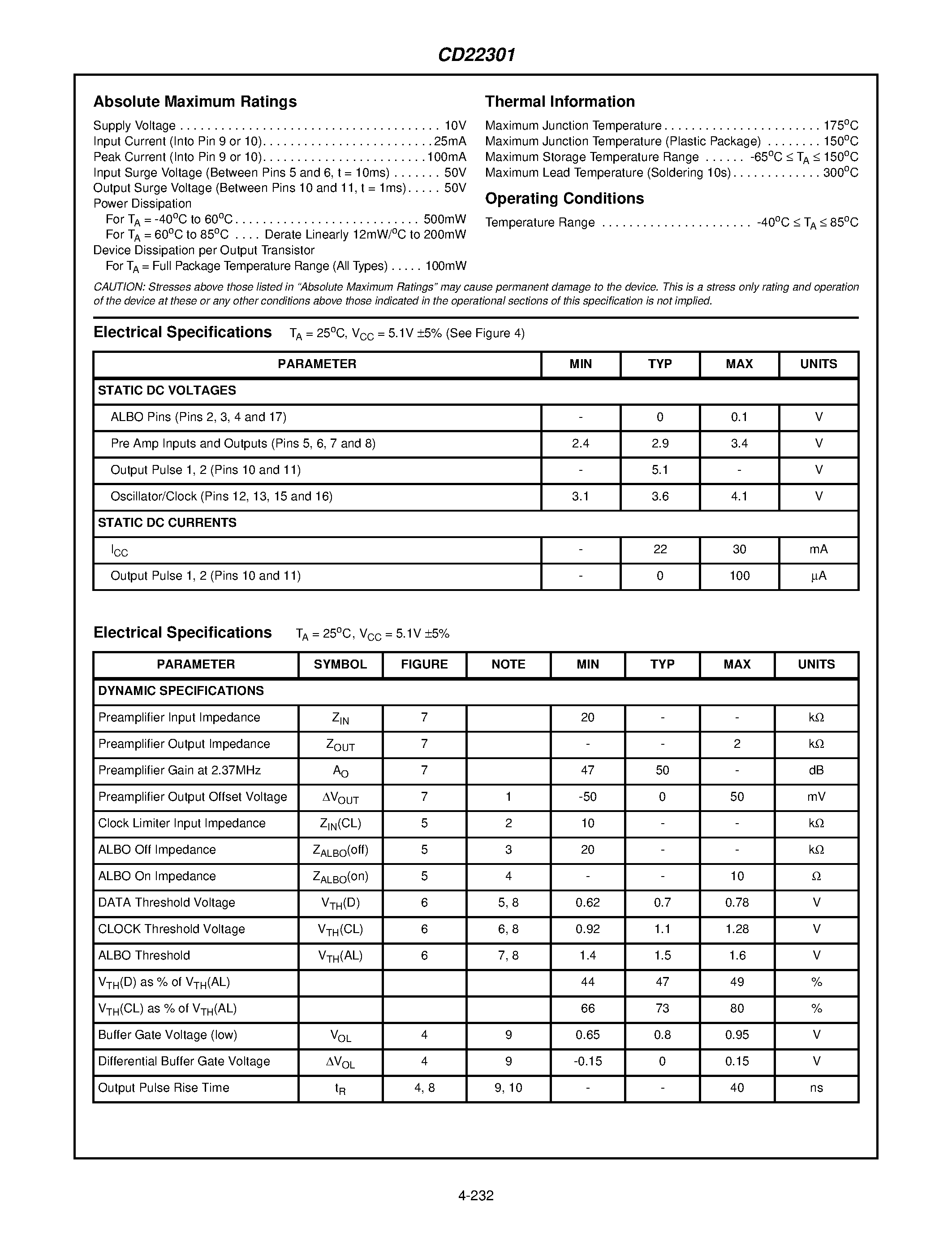 Даташит на микросхему CD22301E страница 2 Даташит CD22301E - Monolithic PCM Repeater страница 2