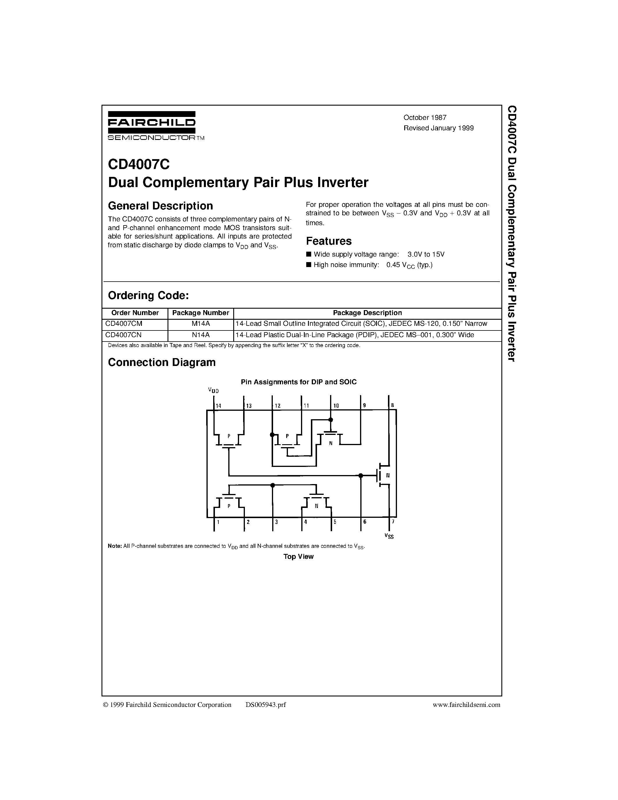 Datasheet CD4006BMS - CMOS 18-Stage Static Register page 1