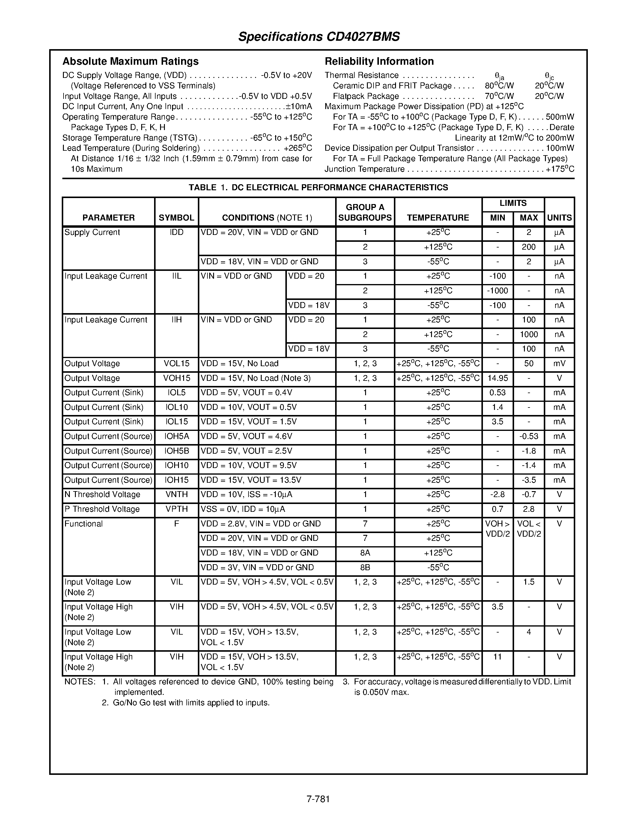 Datasheet CD4027 page 2 Datasheet CD4027 - CMOS Dual J-K Master-Slave Flip-Flop page 2