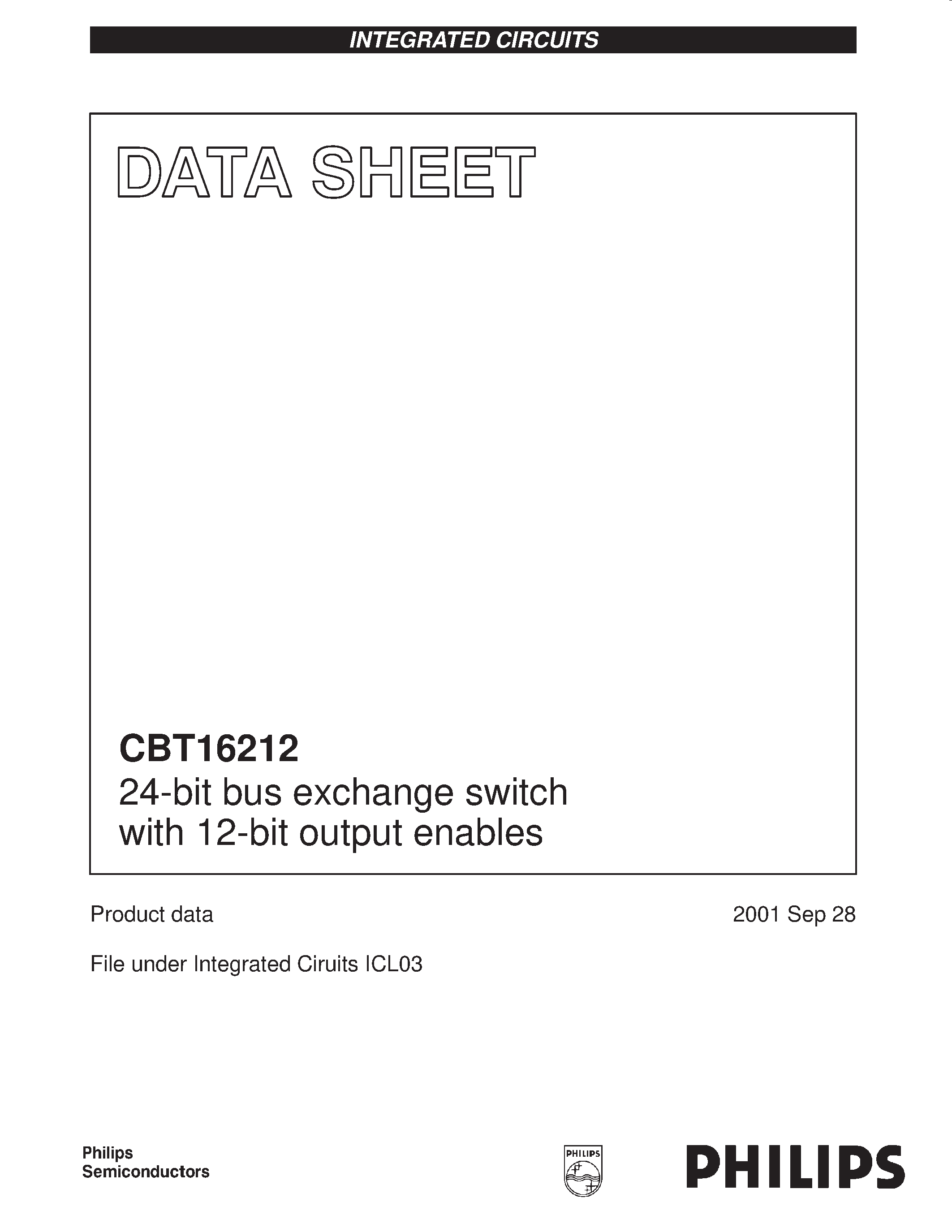 Даташит CBT16212DGG - 24-bit bus exchange switch with 12-bit output enables страница 1