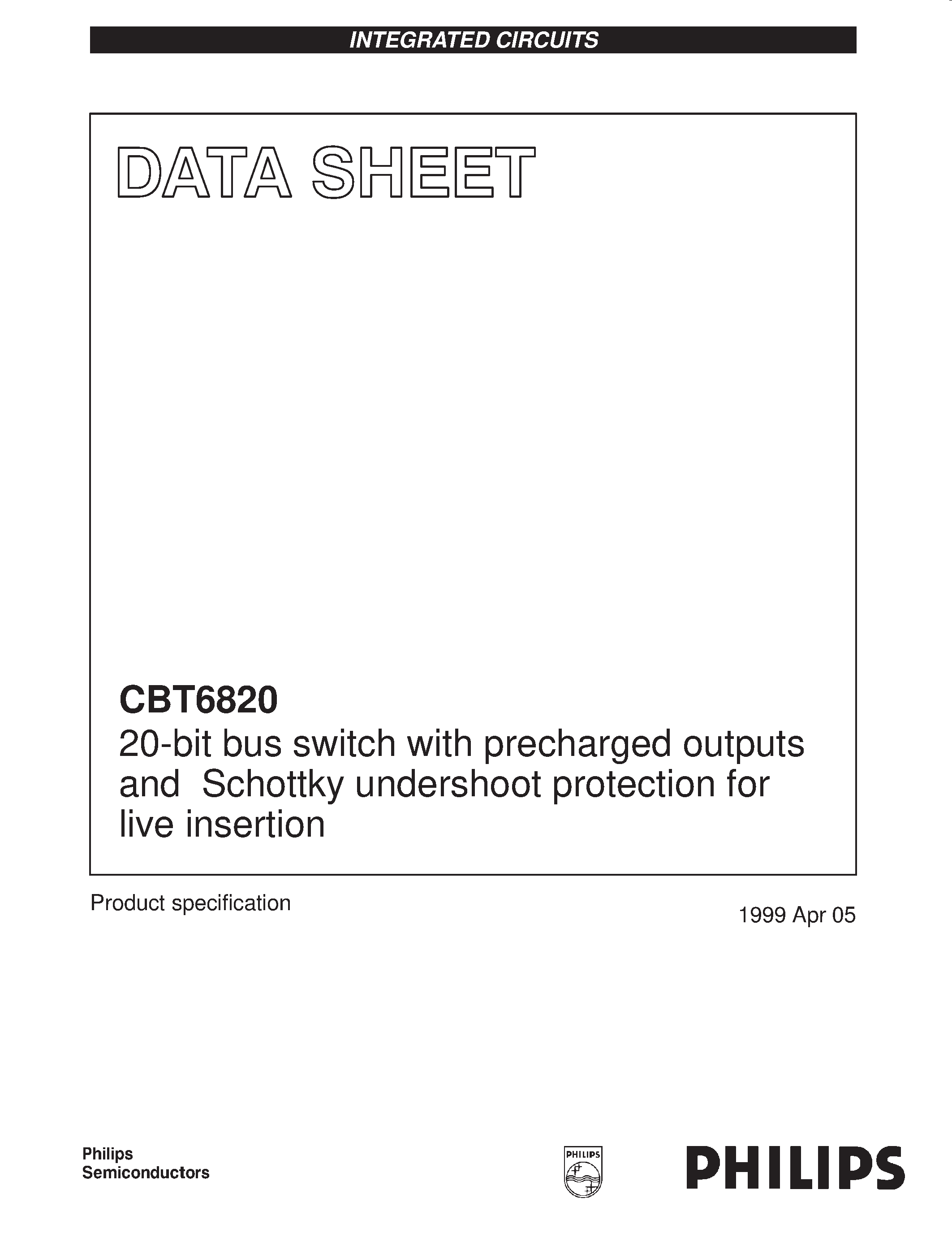 Даташит на микросхему CBT6810PWDH страница 1 Даташит CBT6810PWDH - 10-bit bus switch with precharged outputs and Schottky undershoot protection for live insertion страница 1