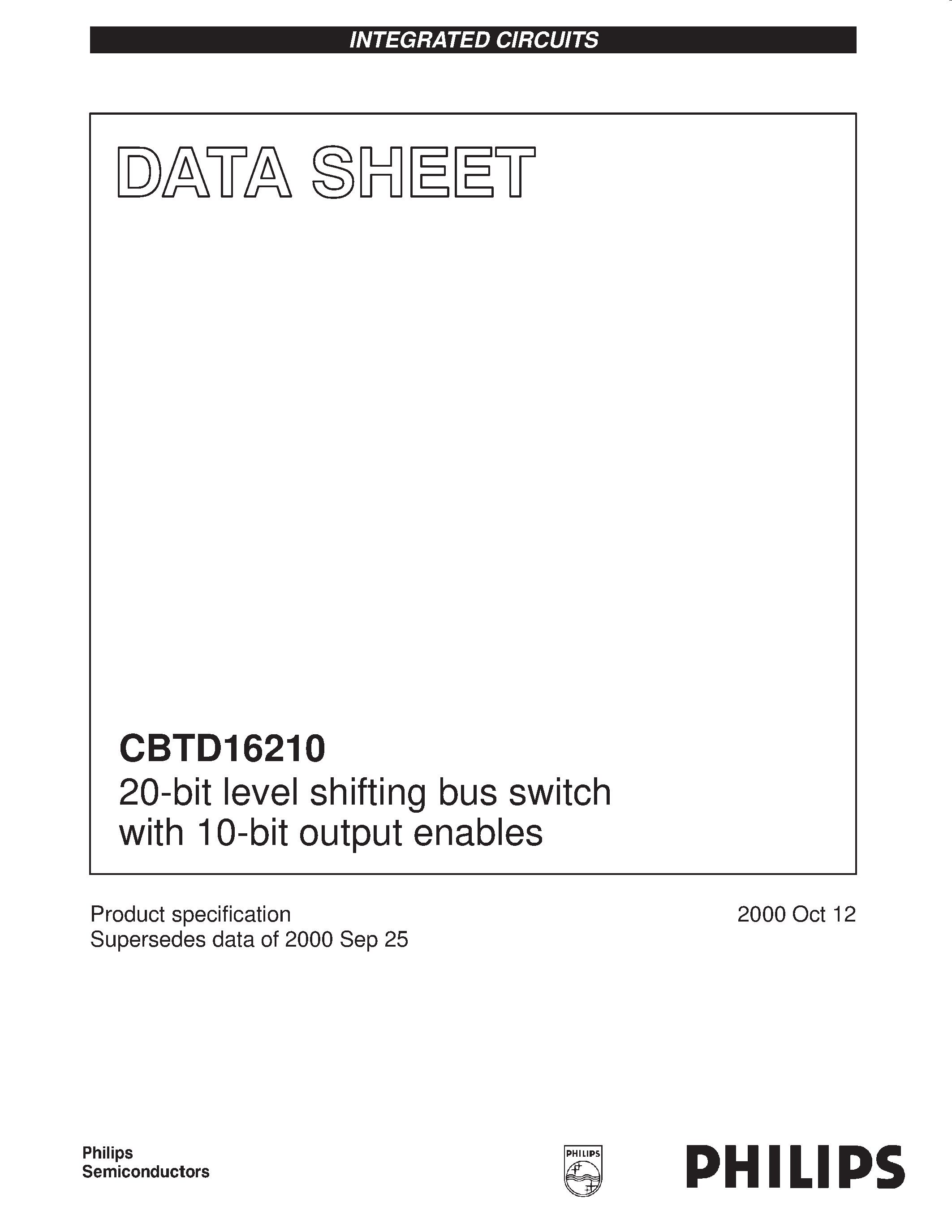 Даташит на микросхему CBTD16210DGG страница 1 Даташит CBTD16210DGG - 20-bit level shifting bus switch with 10-bit output enables страница 1