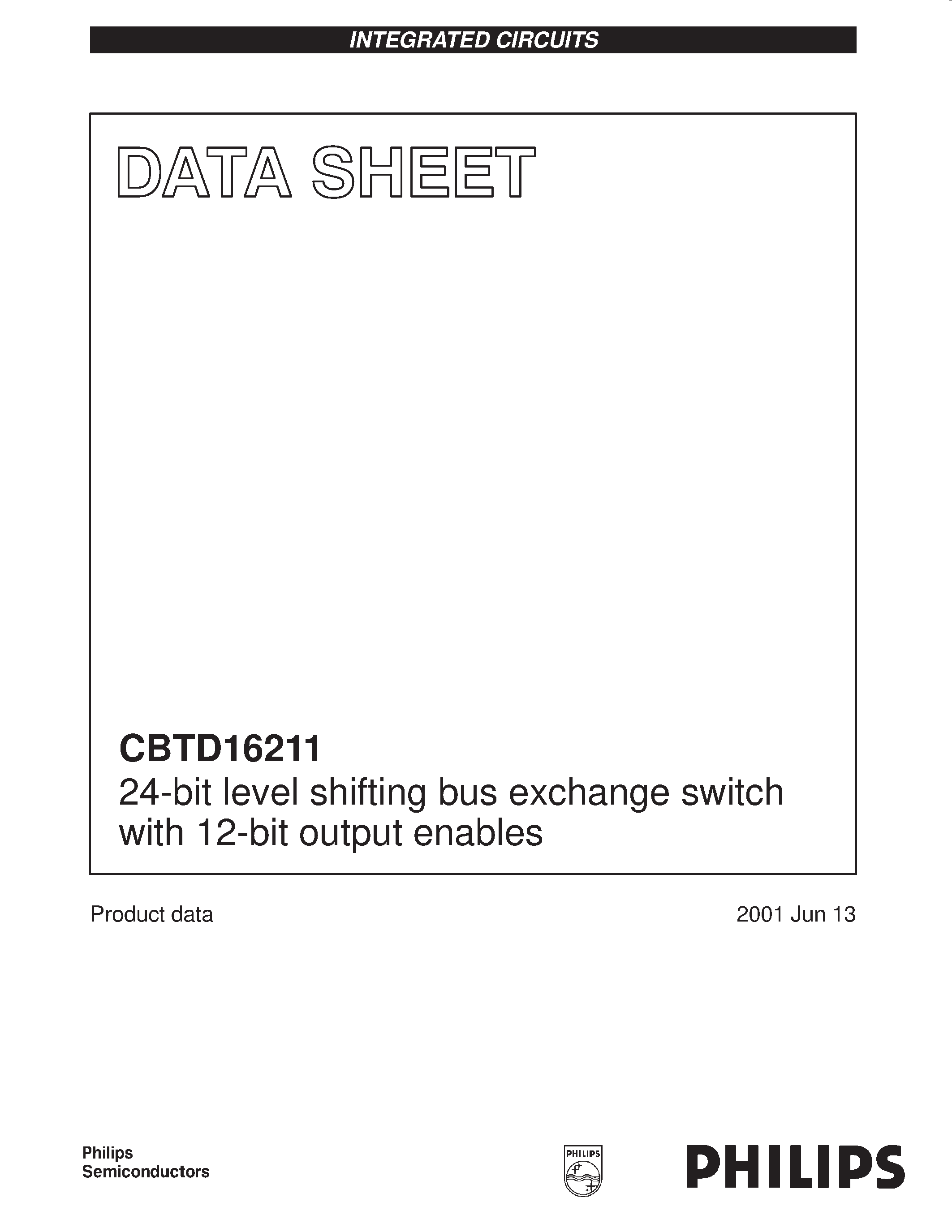 Даташит на микросхему CBTD16211DL страница 1 Даташит CBTD16211DL - 24-bit level shifting bus exchange switch with 12-bit output enables страница 1