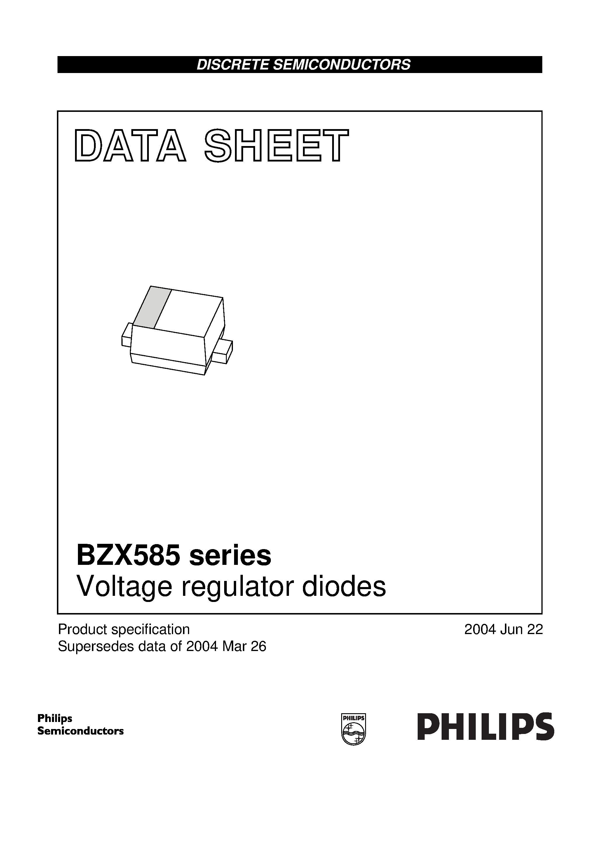 Datasheet BZX585-B75 - Voltage regulator diodes page 1