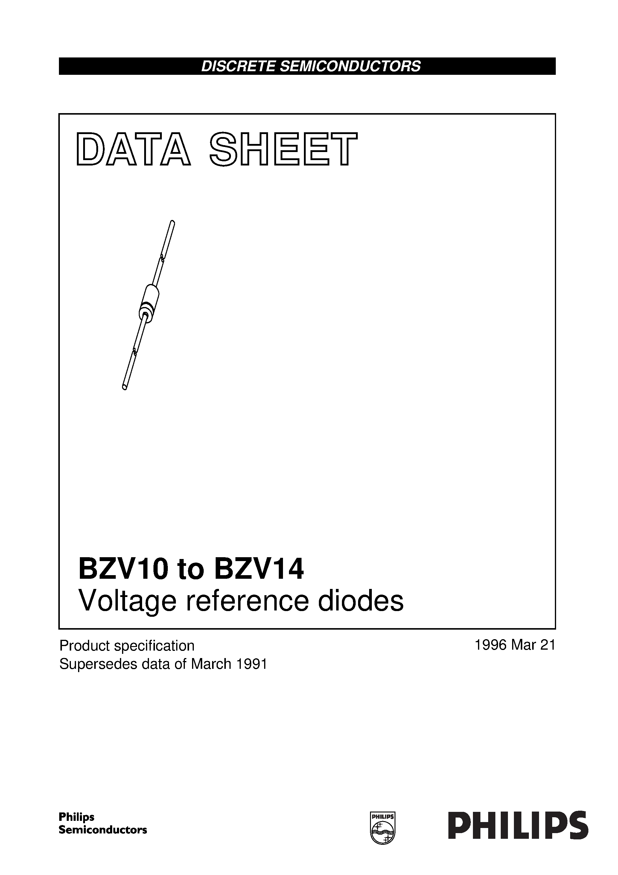Даташит на микросхему BZV13 страница 1 Даташит BZV13 - Voltage reference diodes страница 1