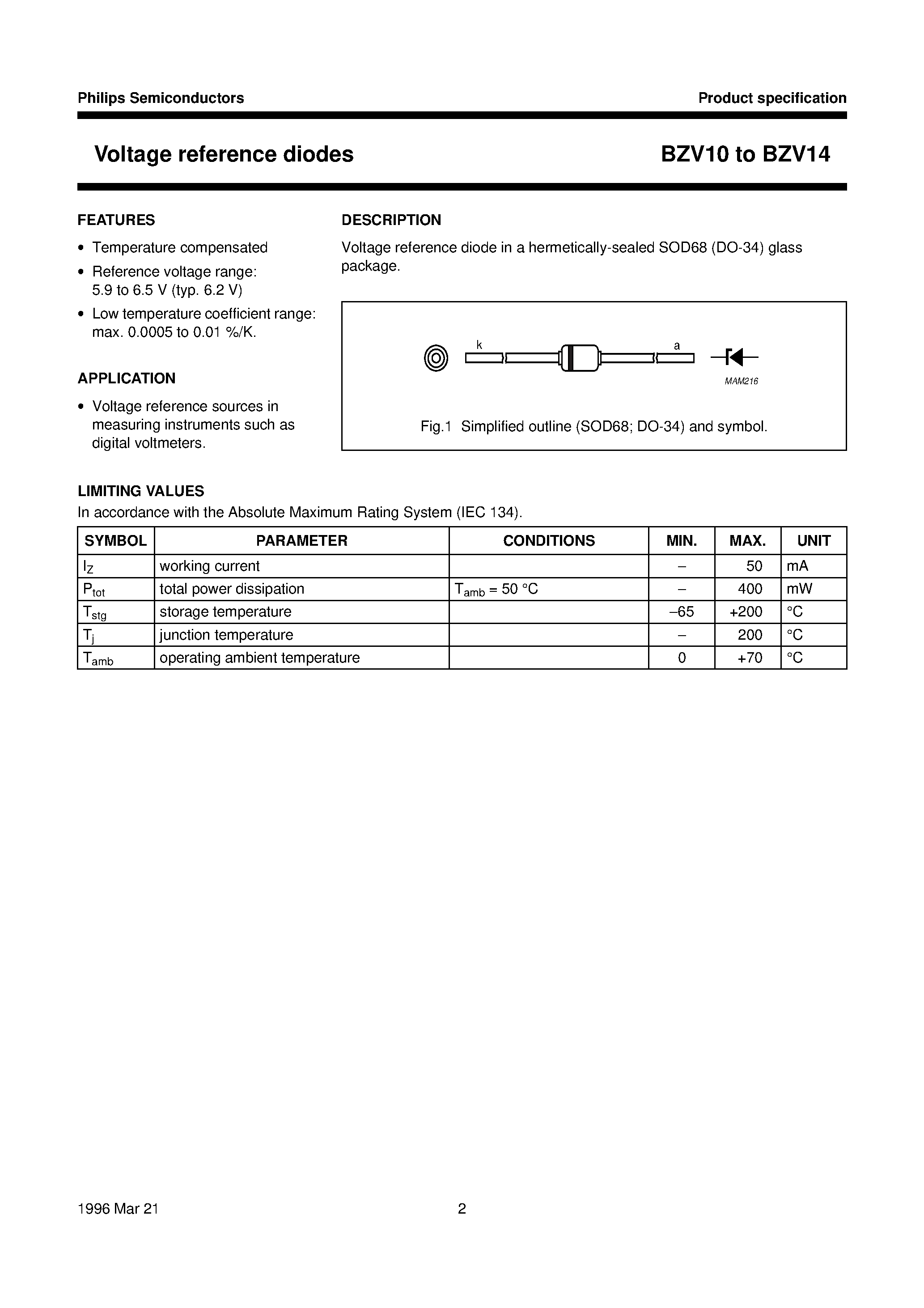 Даташит на микросхему BZV13 страница 2 Даташит BZV13 - Voltage reference diodes страница 2