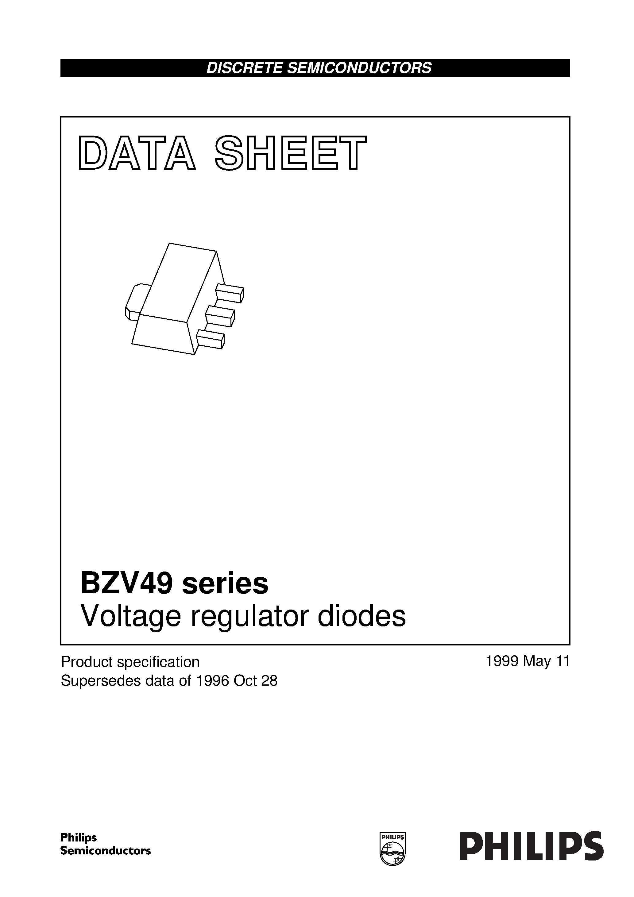 Даташит на микросхему BZV49-C75 страница 1 Даташит BZV49-C75 - Voltage regulator diodes страница 1