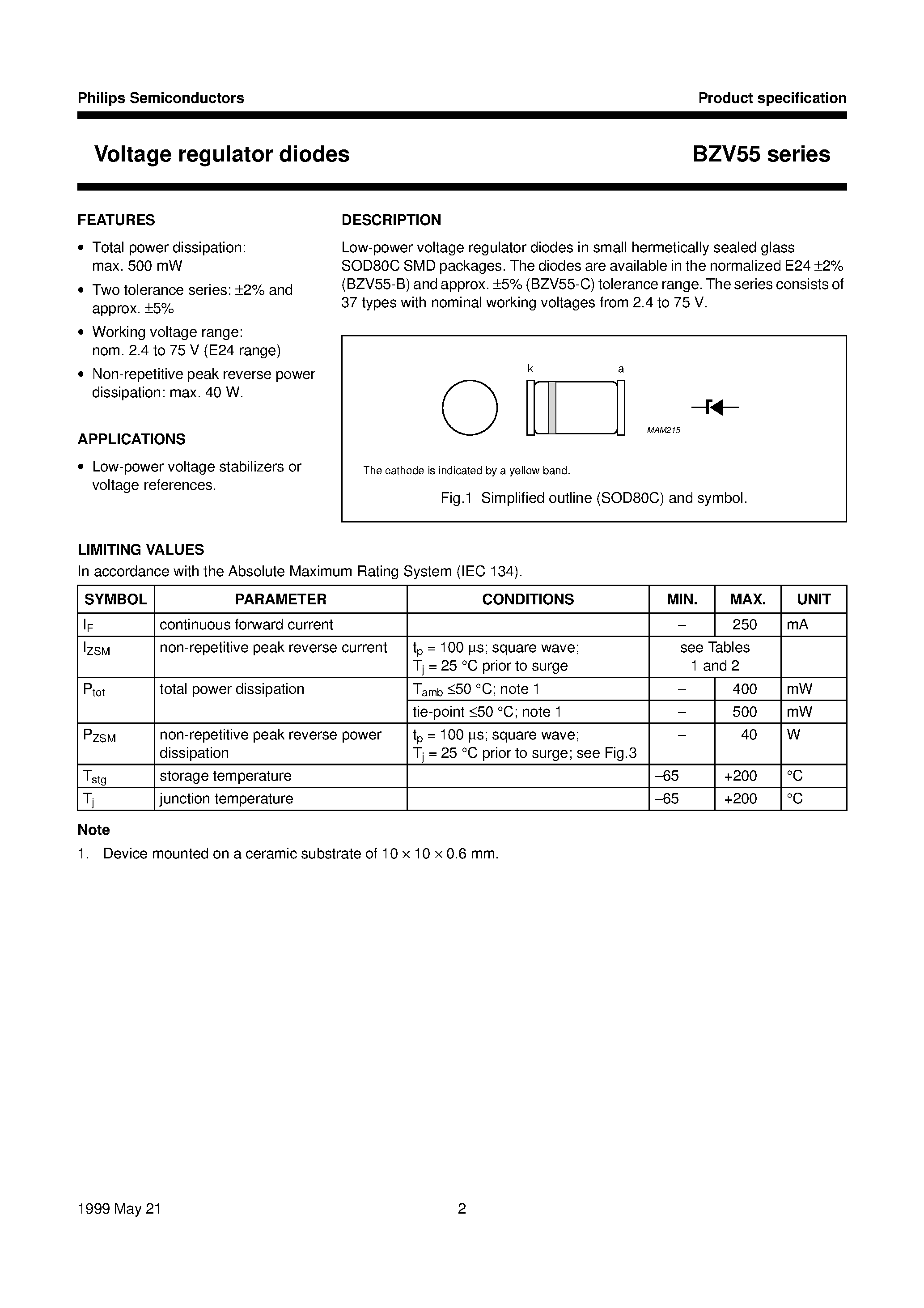 Даташит на микросхему BZV55-B30 страница 2 Даташит BZV55-B30 - Voltage regulator diodes страница 2