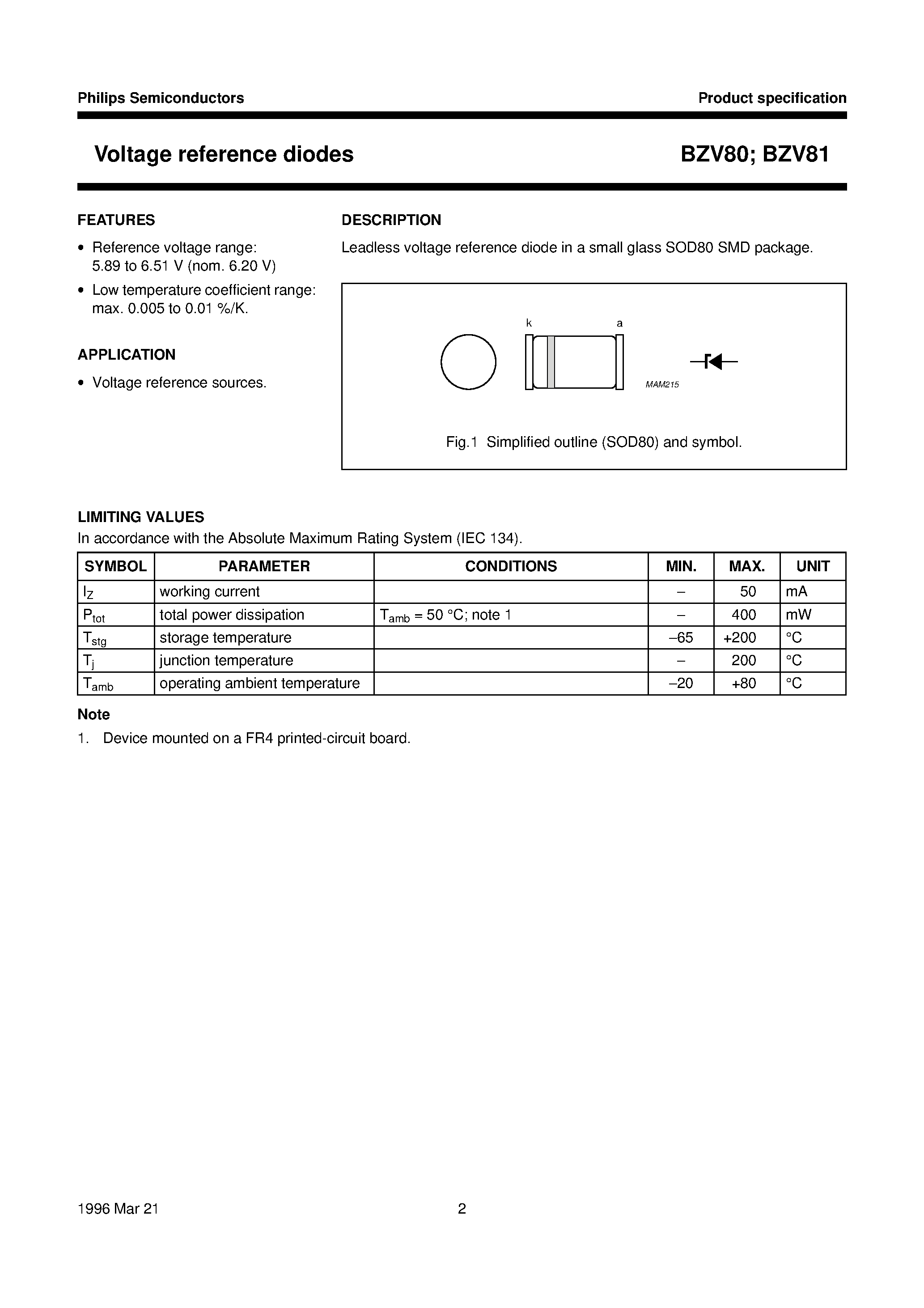 Даташит на микросхему BZV81 страница 2 Даташит BZV81 - Voltage reference diodes страница 2