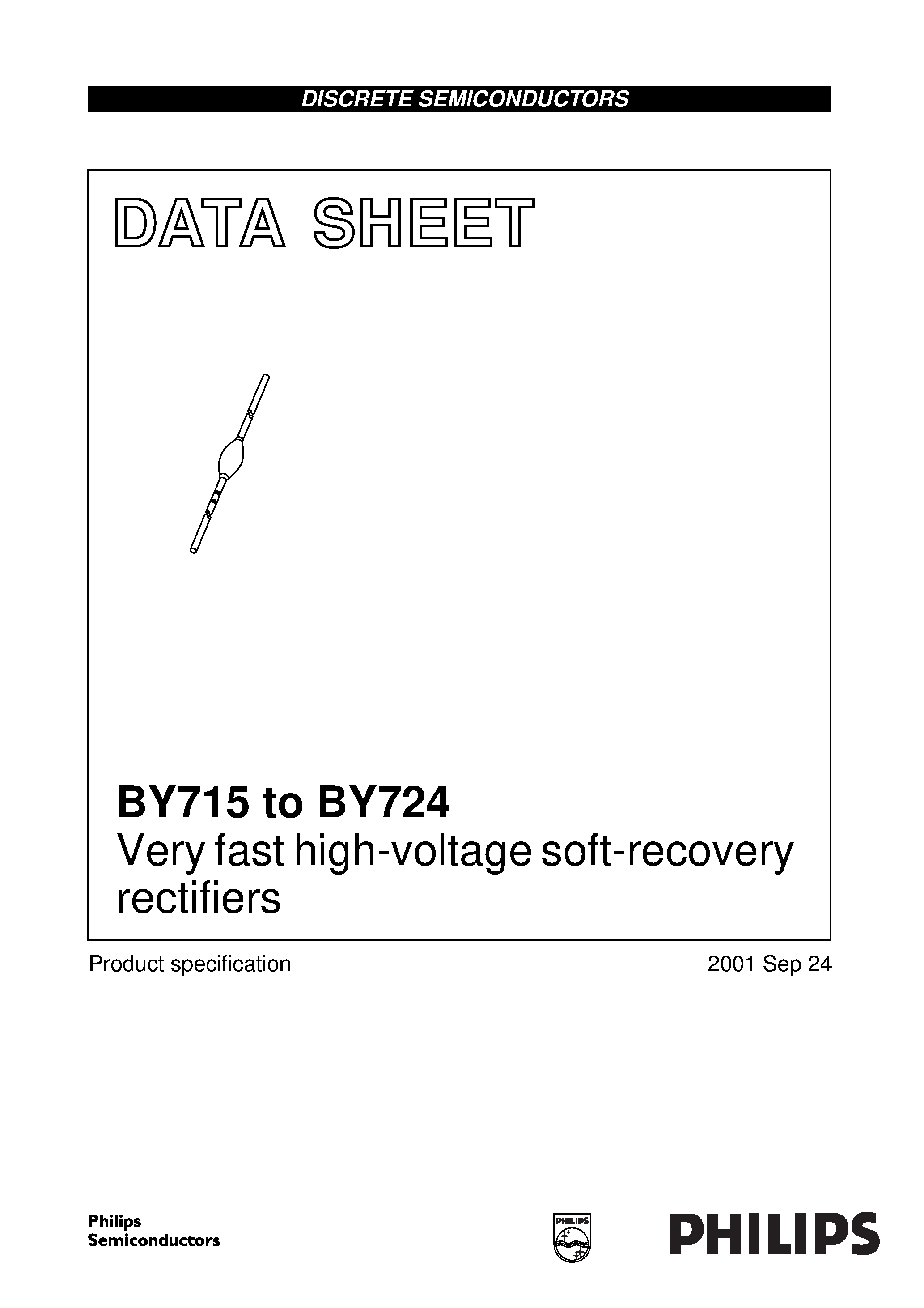 Datasheet BY724 - Very fast high-voltage soft-recovery rectifiers page 1