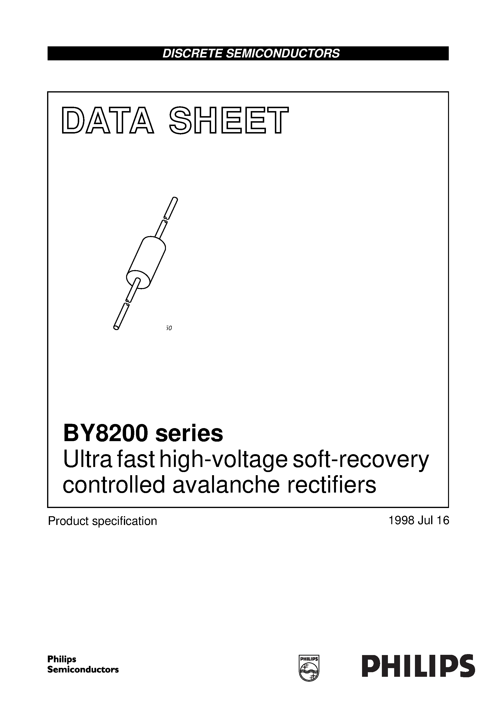 Datasheet BY8212 page 1 Datasheet BY8212 - Ultra fast high-voltage soft-recovery controlled avalanche rectifiers page 1