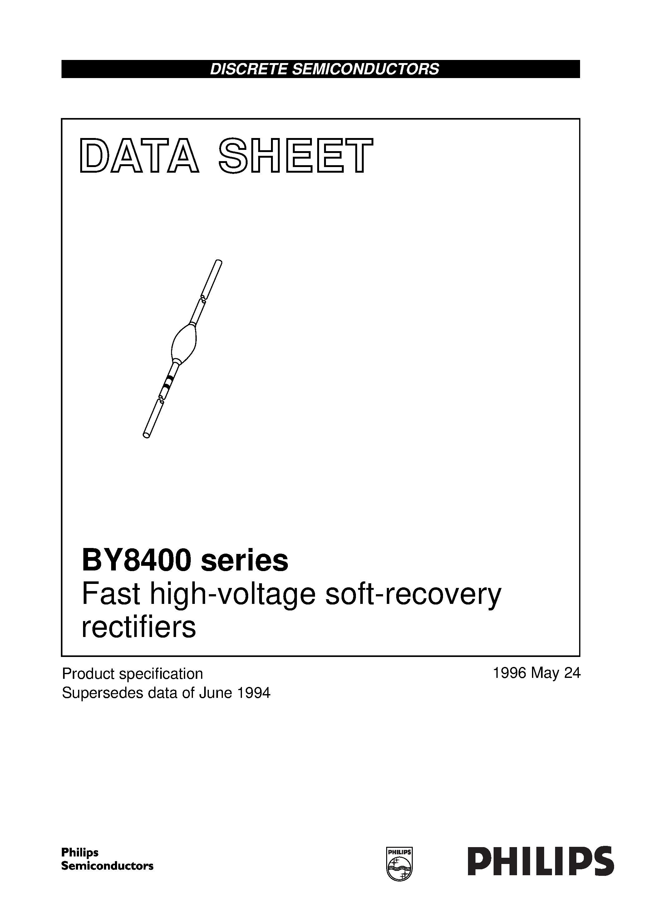 Datasheet BY8410 - Fast high-voltage soft-recovery rectifiers page 1