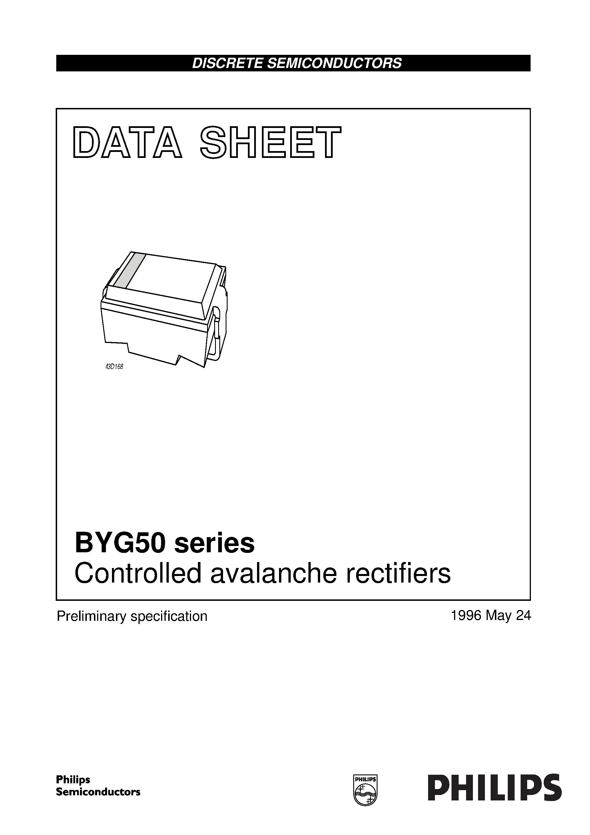 Datasheet BYG50M page 1 Datasheet BYG50M - Controlled avalanche rectifiers page 1