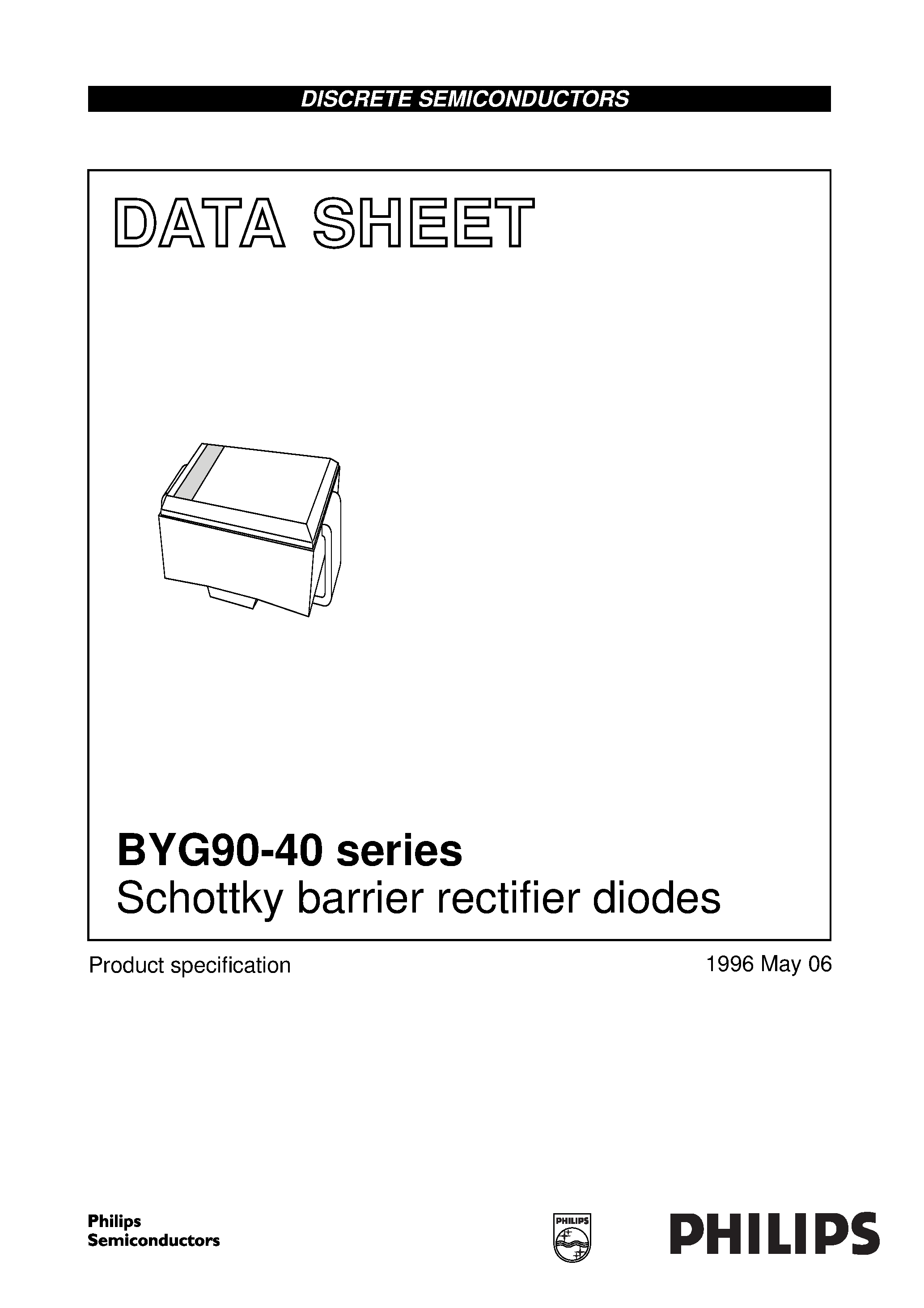 Datasheet BYG90-30 page 1 Datasheet BYG90-30 - Schottky barrier rectifier diodes page 1