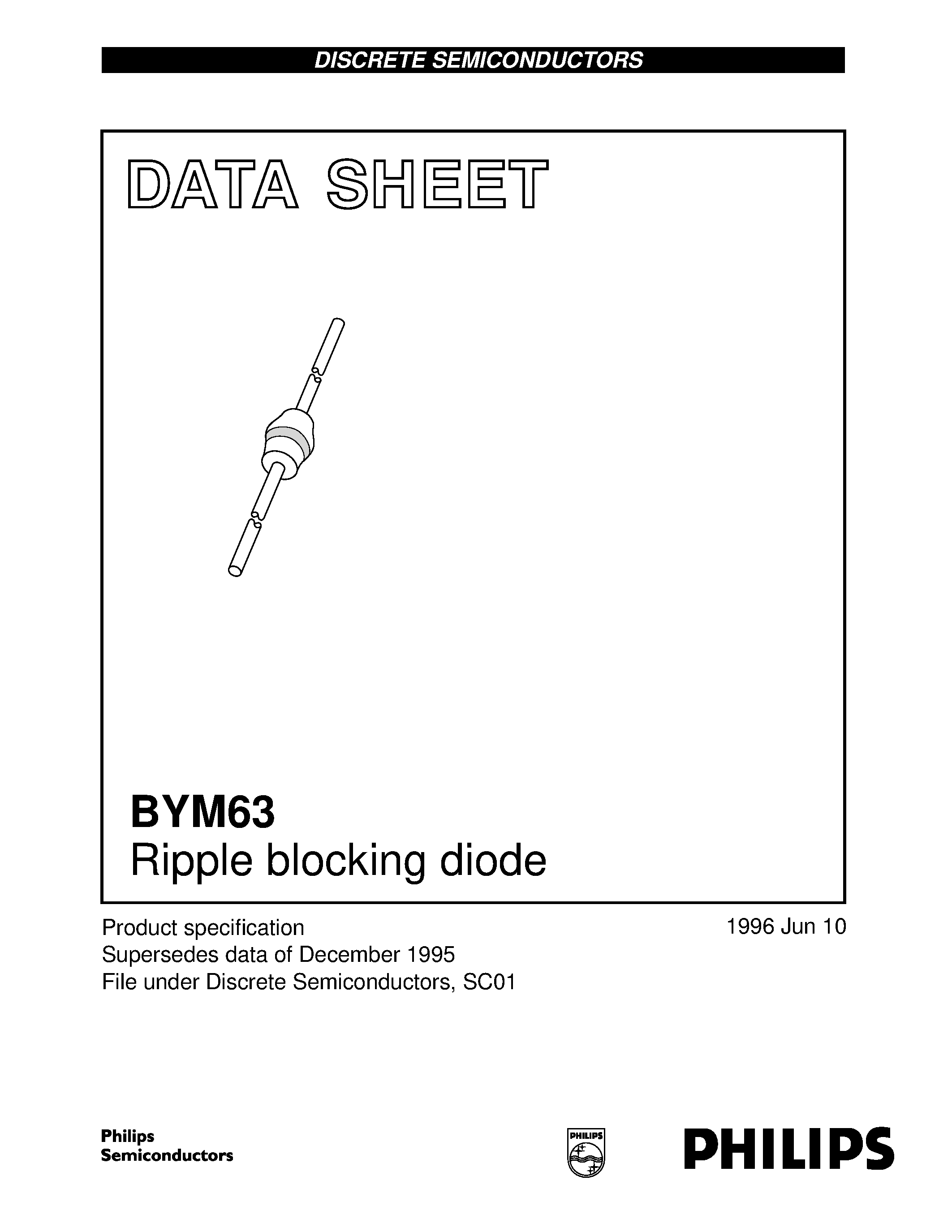Datasheet BYM63 - Ripple blocking diode page 1