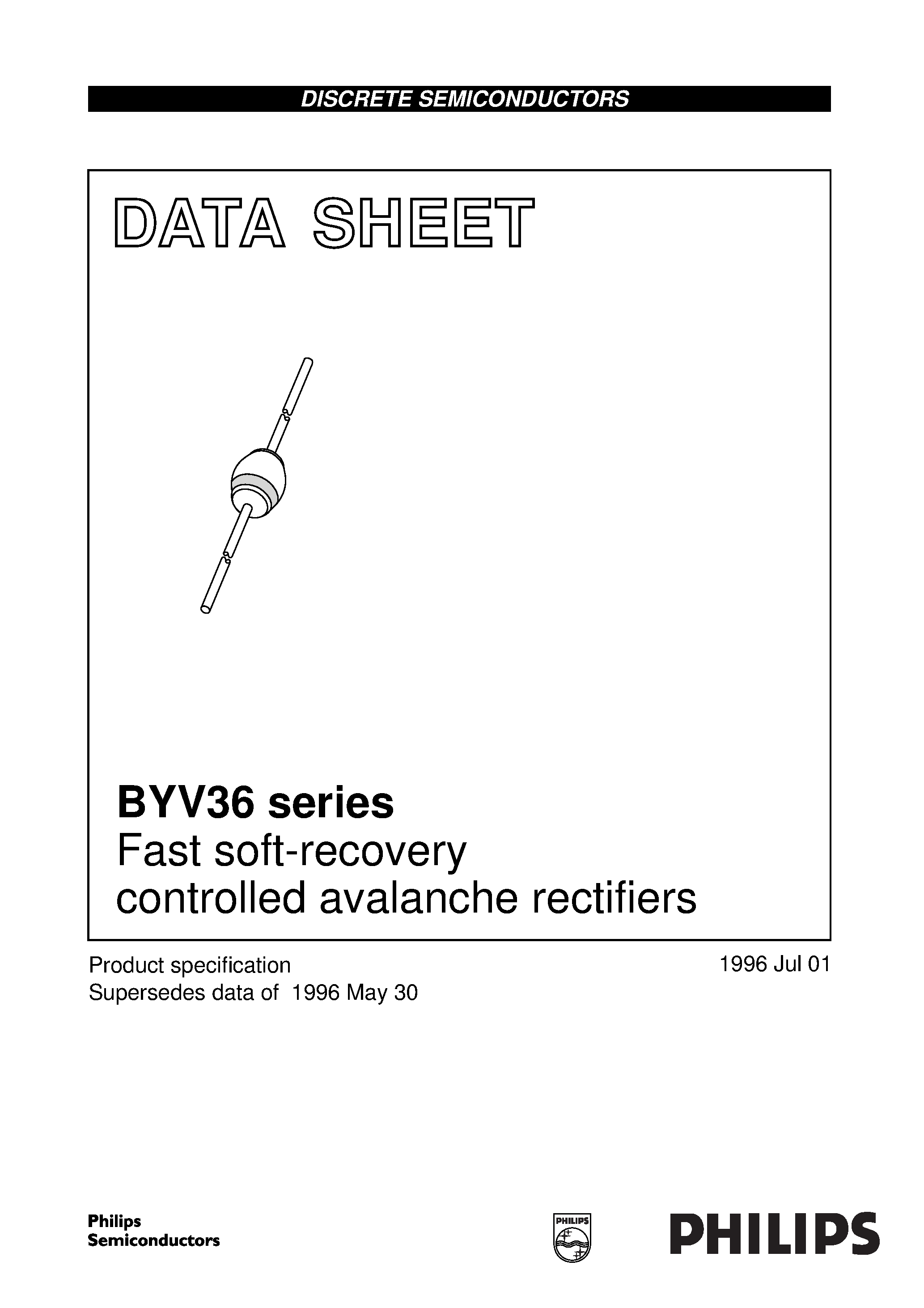 Datasheet BYV36C page 1 Datasheet BYV36C - Fast soft-recovery controlled avalanche rectifiers page 1