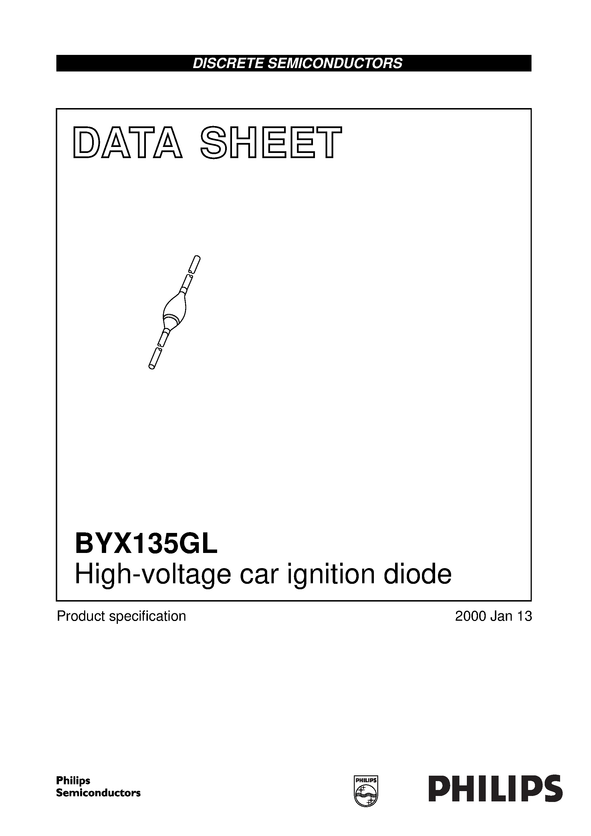 Datasheet BYX135GL page 1 Datasheet BYX135GL - High-voltage car ignition diode page 1