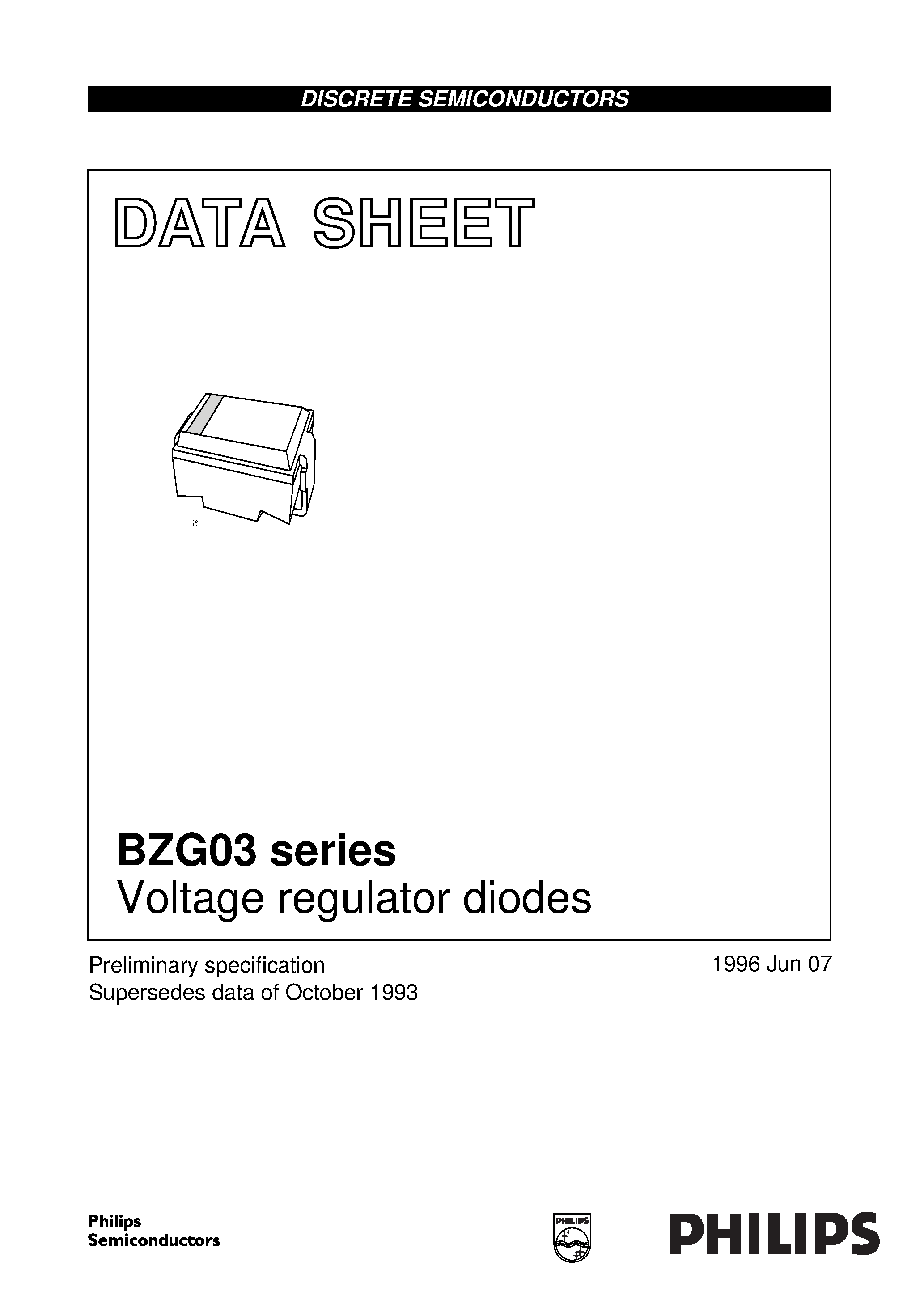 Datasheet BZG03-C13 page 1 Datasheet BZG03-C13 - Voltage regulator diodes page 1