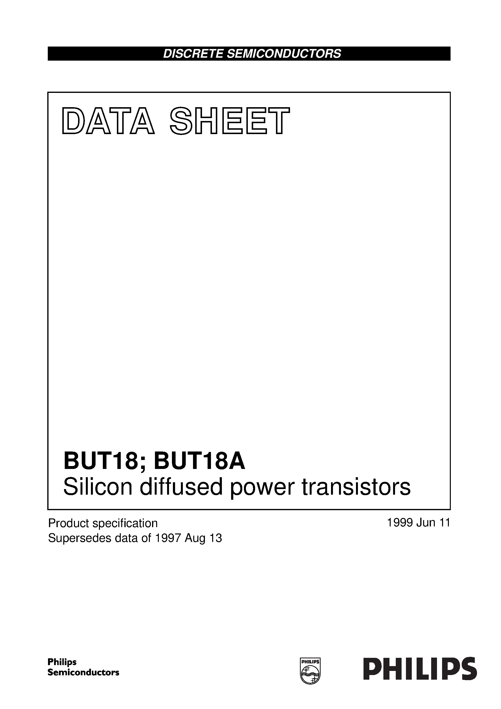 Даташит BUT18 - Silicon diffused power transistors страница 1