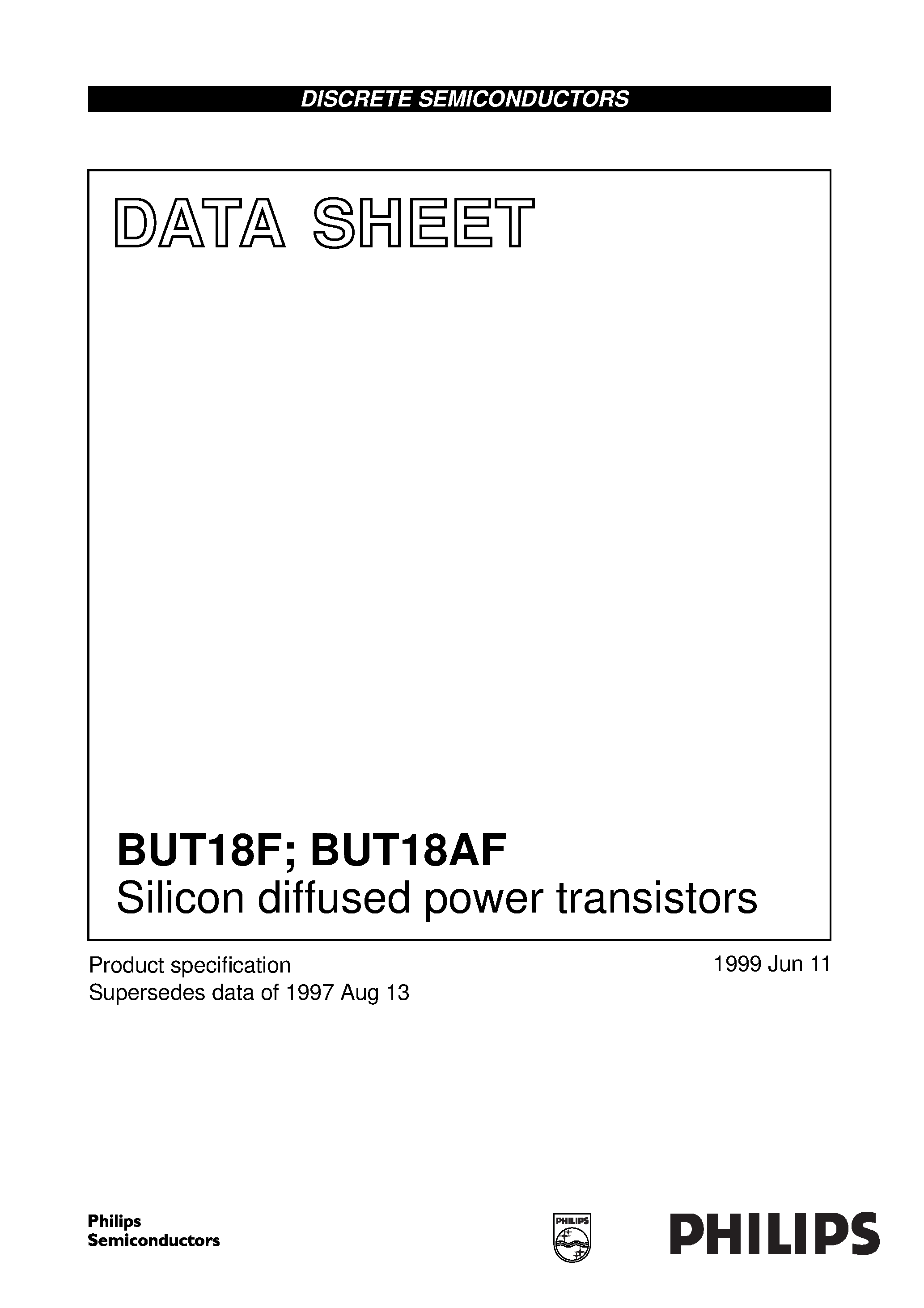 Даташит BUT18F - Silicon diffused power transistors страница 1