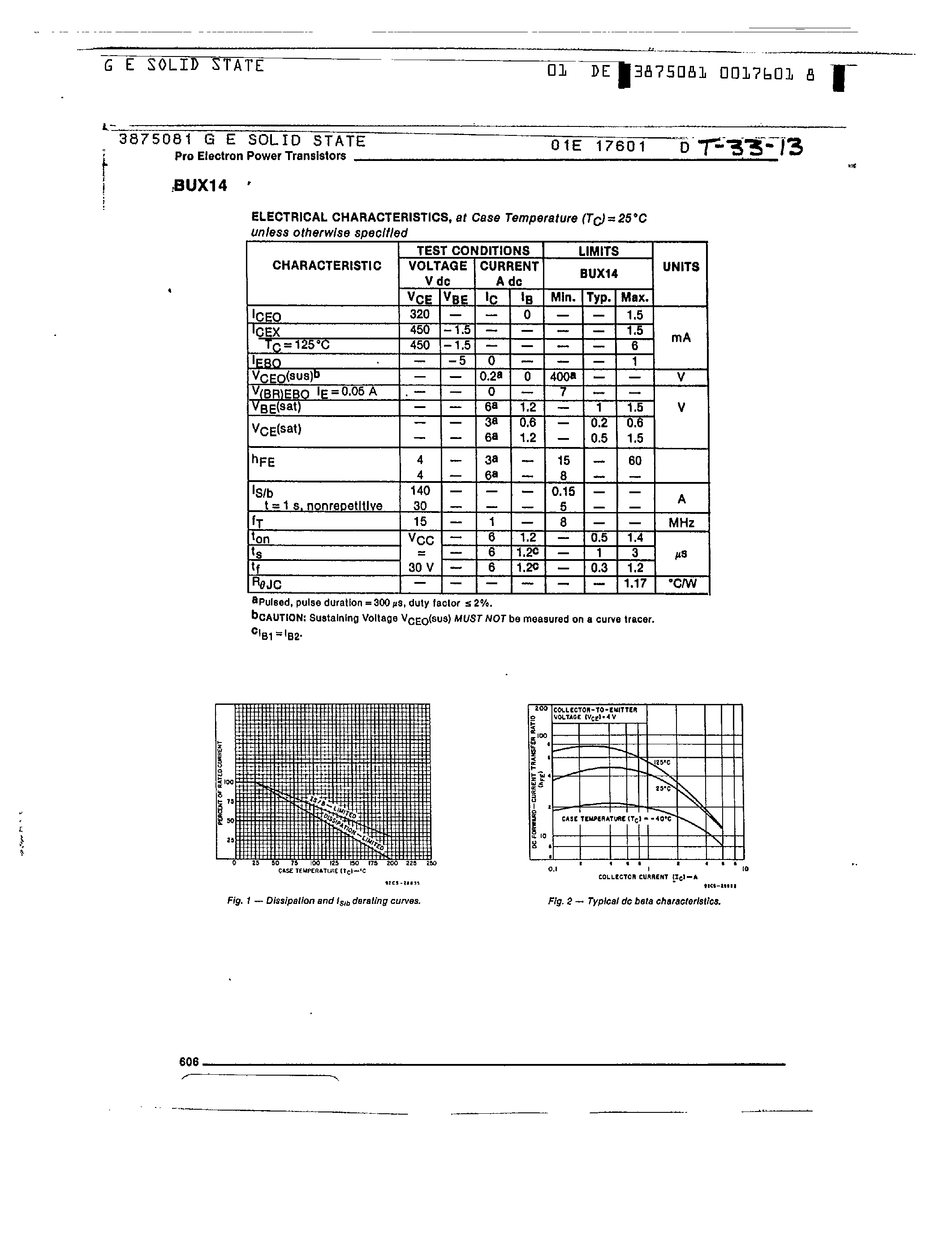Даташит на микросхему BUX14 страница 2 Даташит BUX14 - SILICON NPN SWITCHING TRANSISTOR страница 2