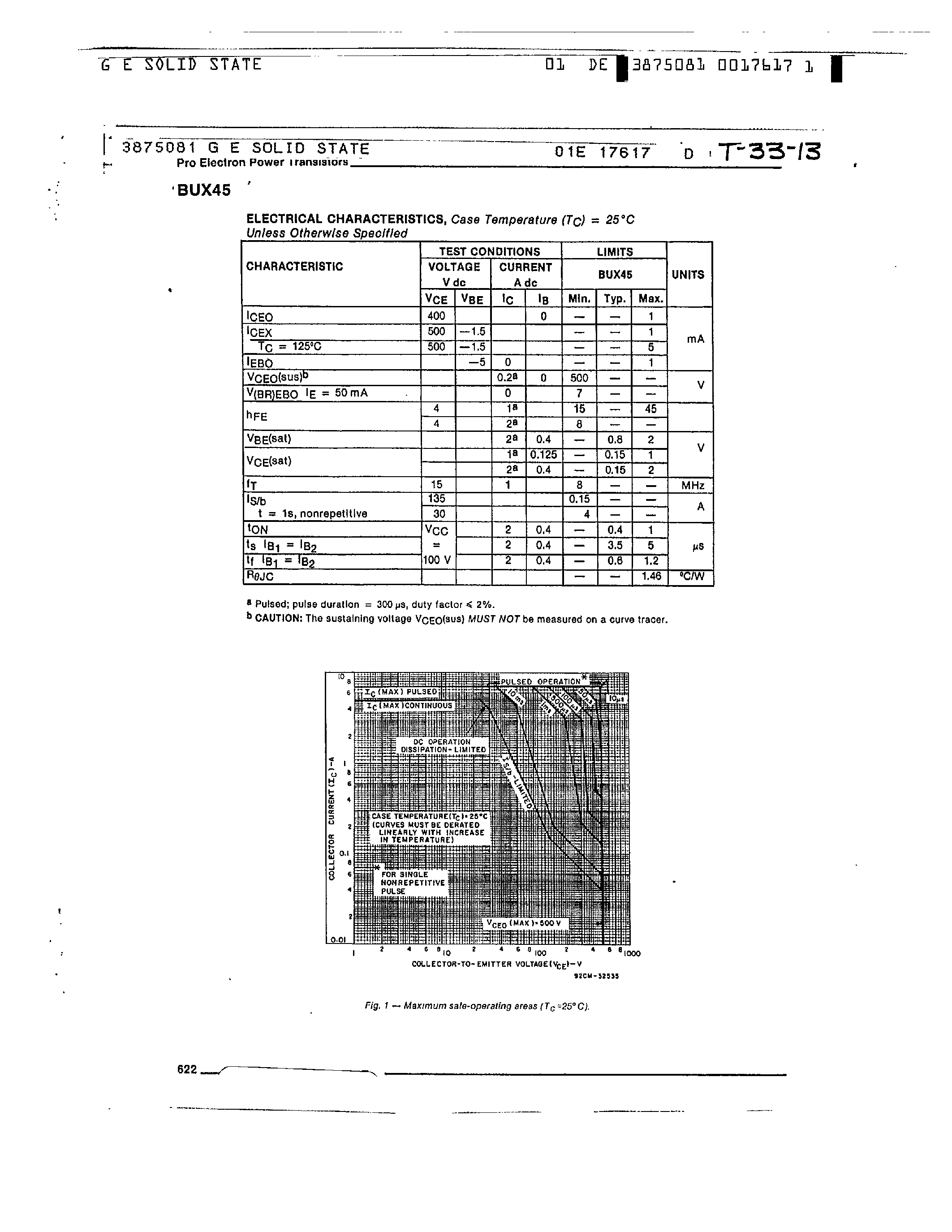 Даташит BUX45 - HIGH VOLTAGE HIGH POWER SILICON NPN POWER SWITCHING TRANSISTORS страница 2