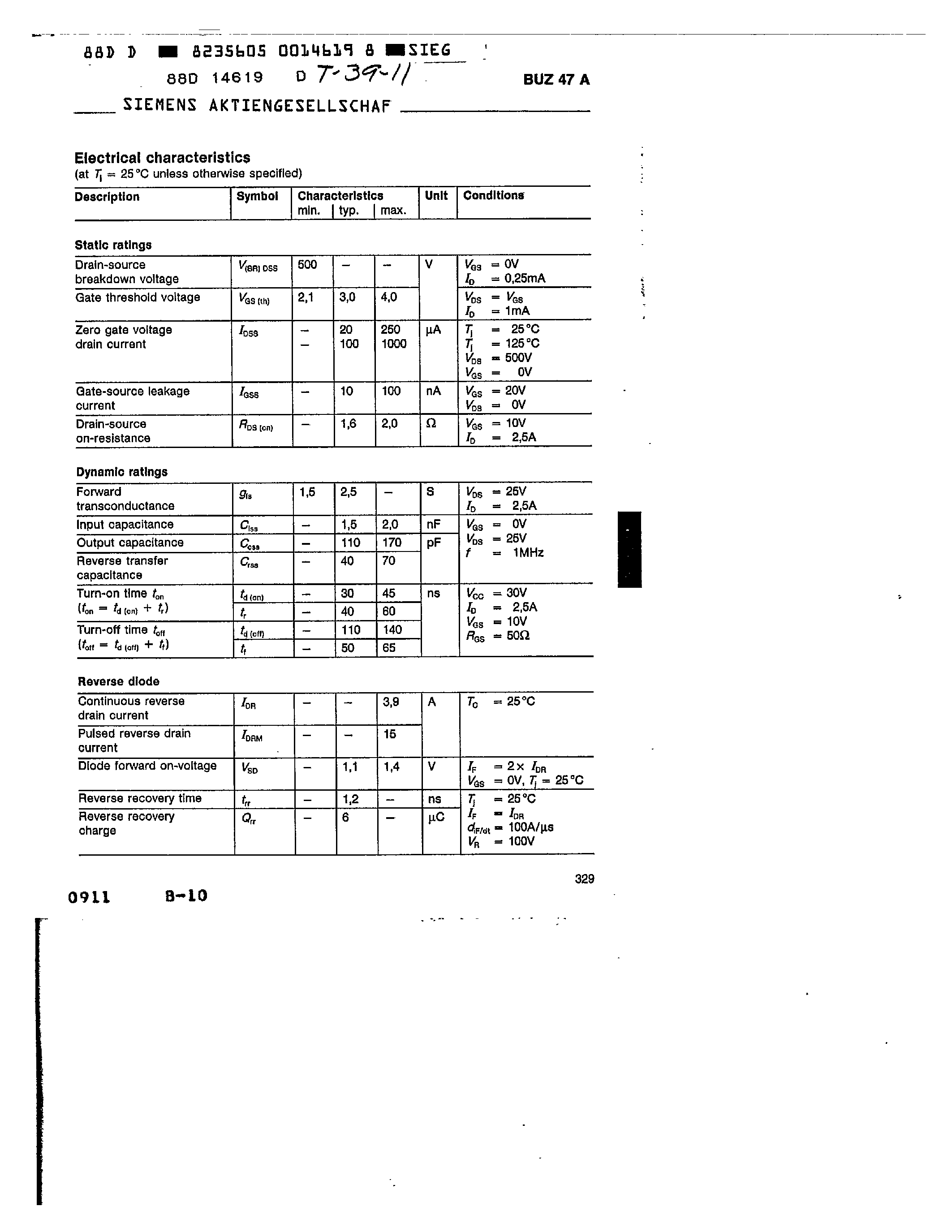Даташит BUZ47A - main ratings страница 2
