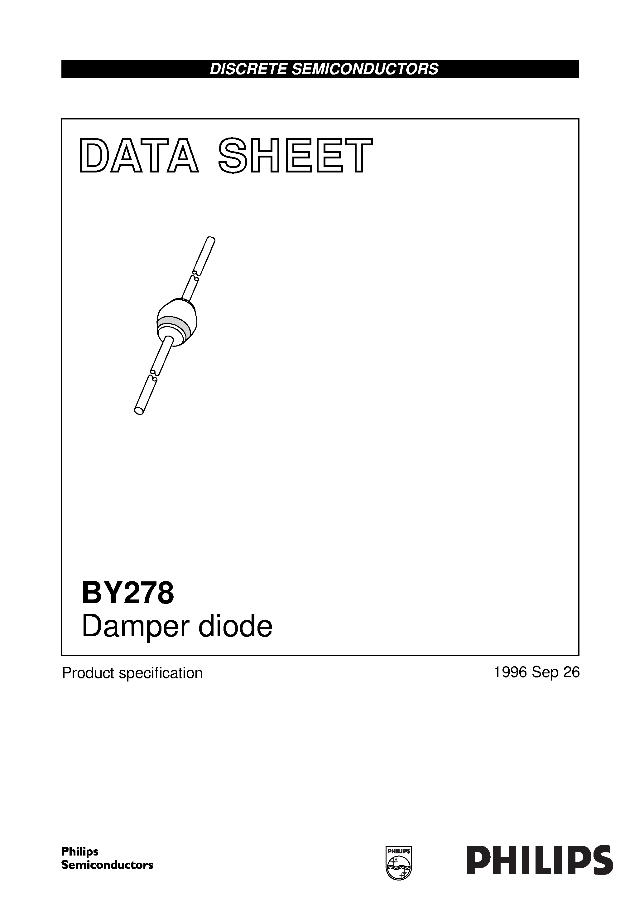 Datasheet BY278 page 1 Datasheet BY278 - Damper diode page 1