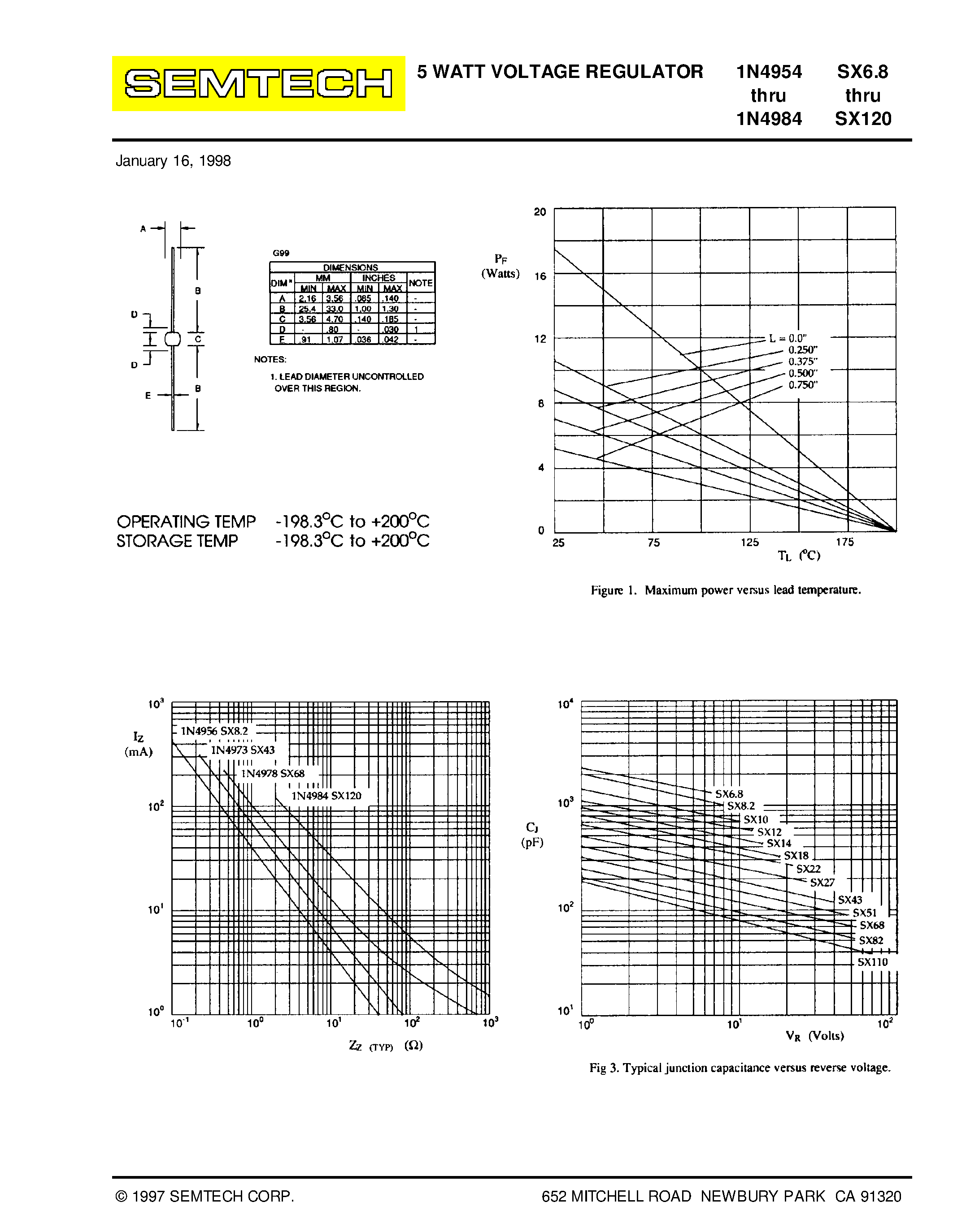 Datasheet 1N4967 page 2 Datasheet 1N4967 - 5 WATT VOLTAGE REGULATOR page 2