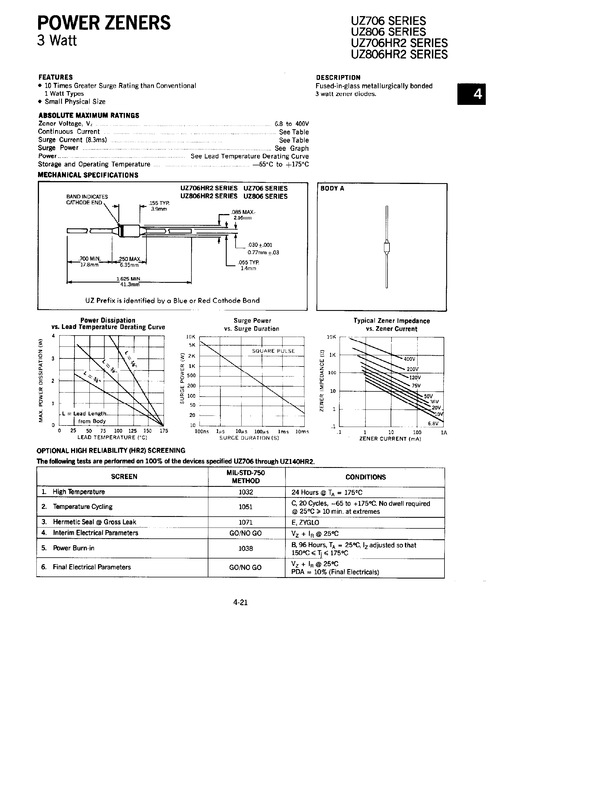 Datasheet 1N5091 page 1 Datasheet 1N5091 - 3 WATT GLASS ZENER DIODES page 1