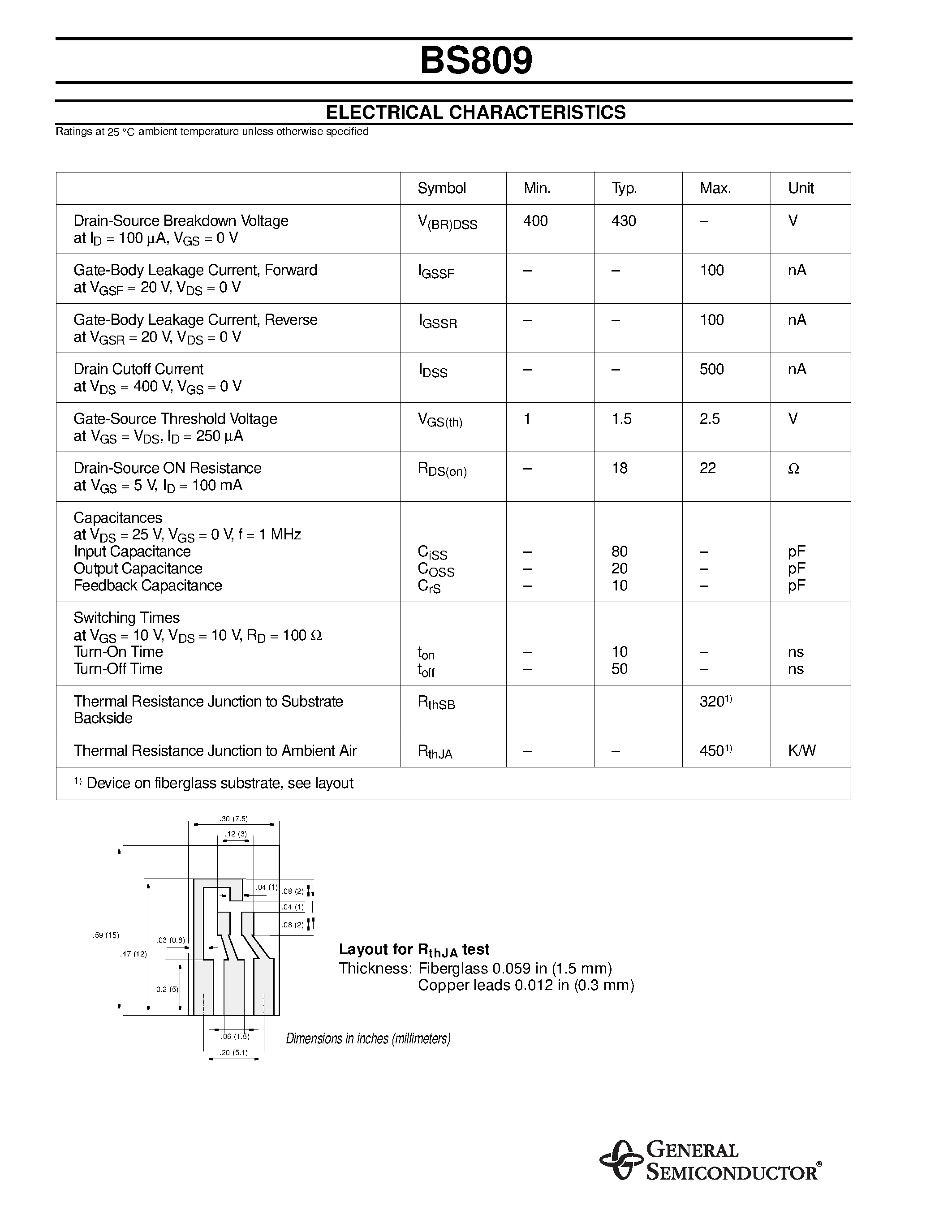 Даташит BS809 - DMOS Transistors (N-Channel) страница 2