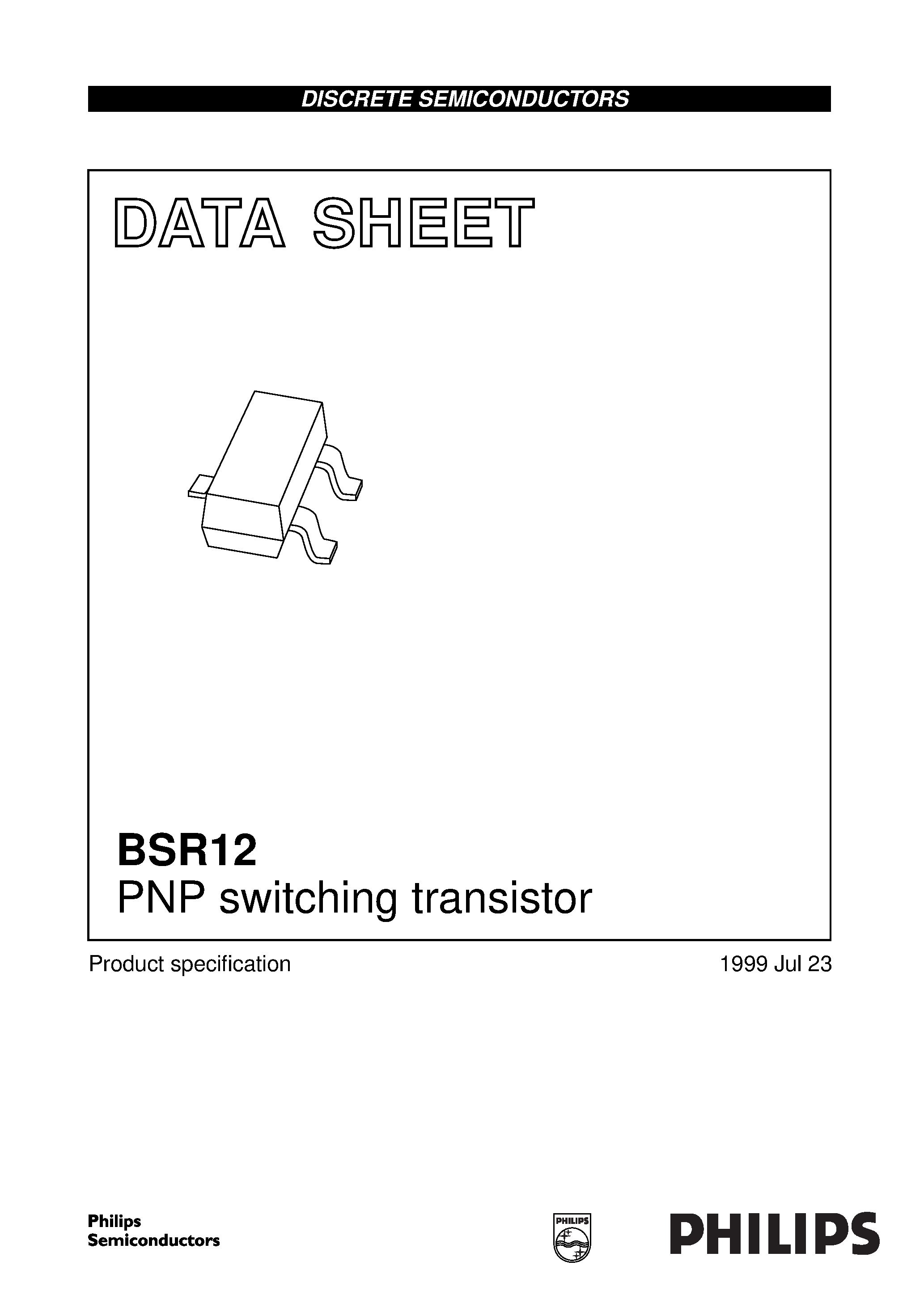 Даташит на микросхему BSR12 страница 1 Даташит BSR12 - PNP switching transistor страница 1