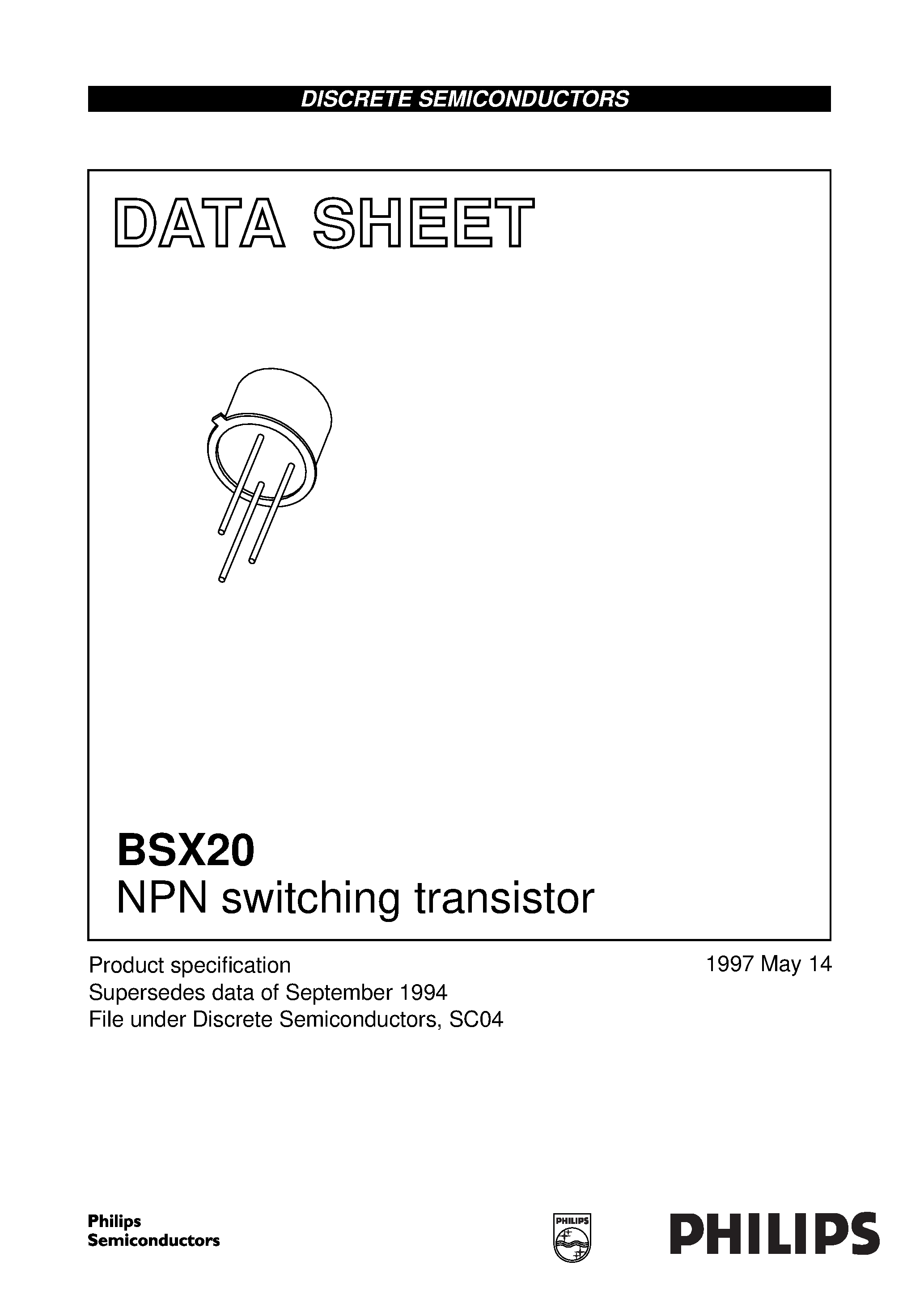 Даташит на микросхему BSX20 страница 1 Даташит BSX20 - NPN switching transistor страница 1