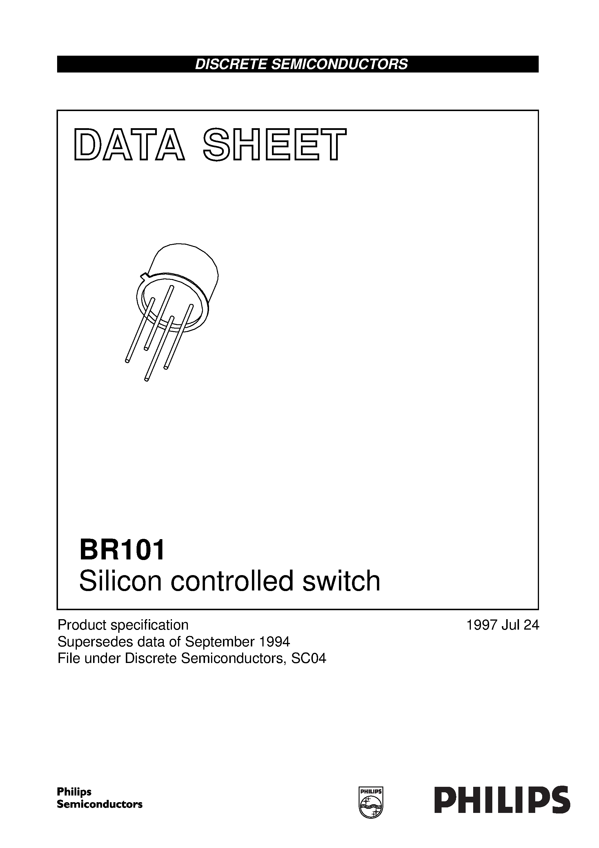 Даташит BR101 - Silicon controlled switch страница 1