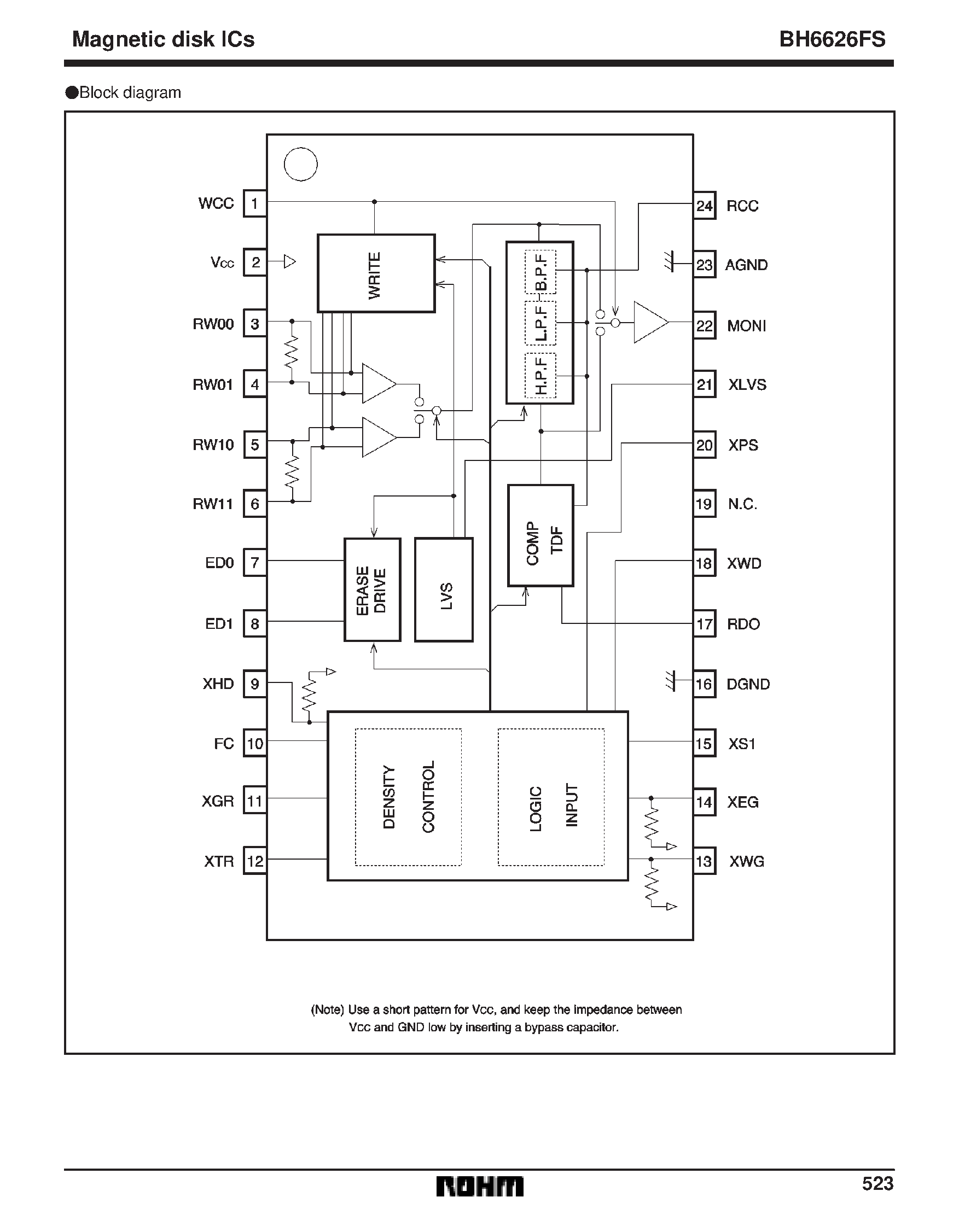 Datasheet BH6626FS - Read /Write amplifier for FDD page 2