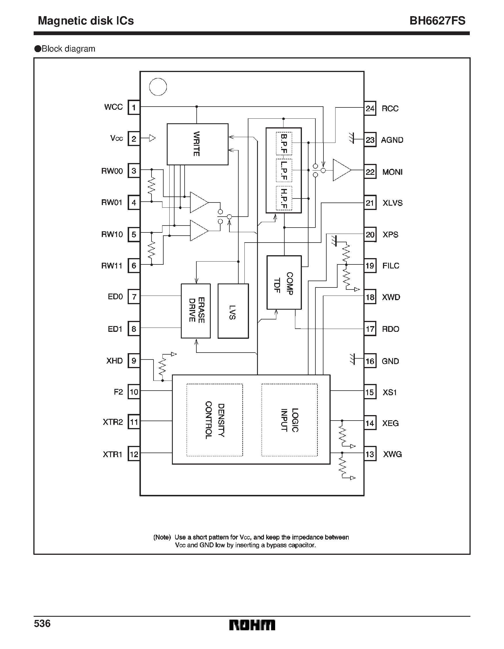 Даташит на микросхему BH6627FS страница 2 Даташит BH6627FS - Read /Write amplifier for FDD страница 2