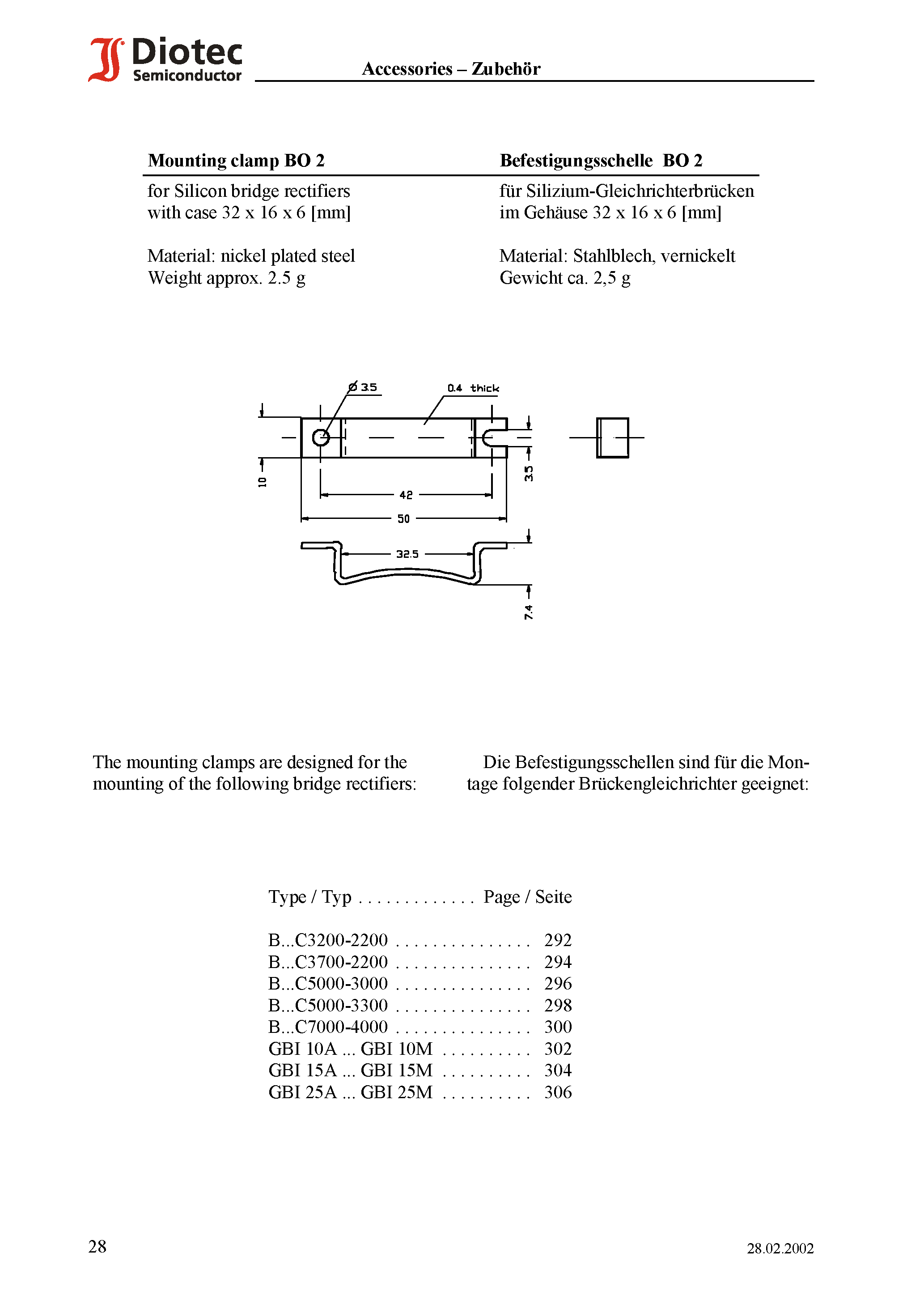 Datasheet BO2 - Mounting clamp BO 2 page 1