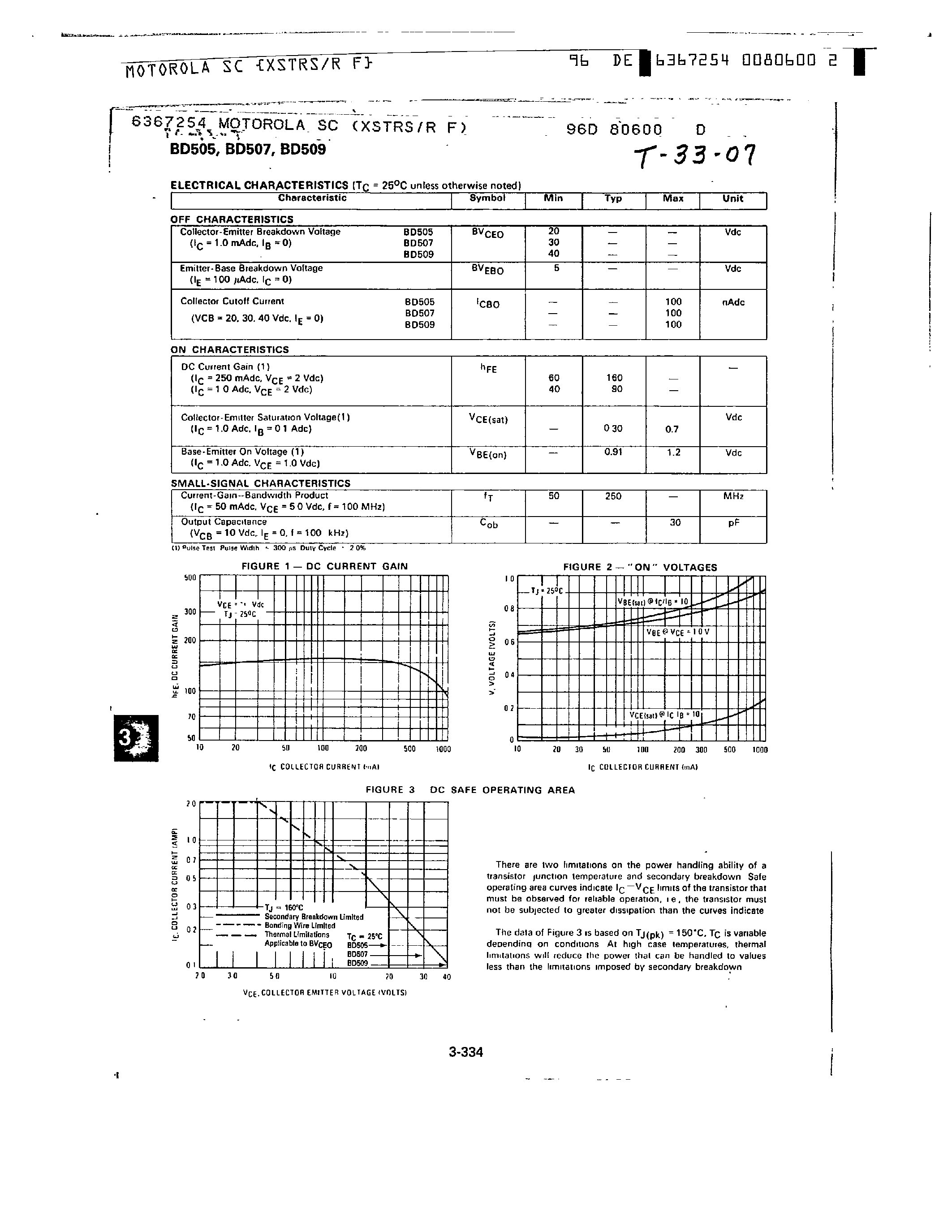 Даташит BD507 - NPN SILICON ANNULAR TRANSISTORS страница 2