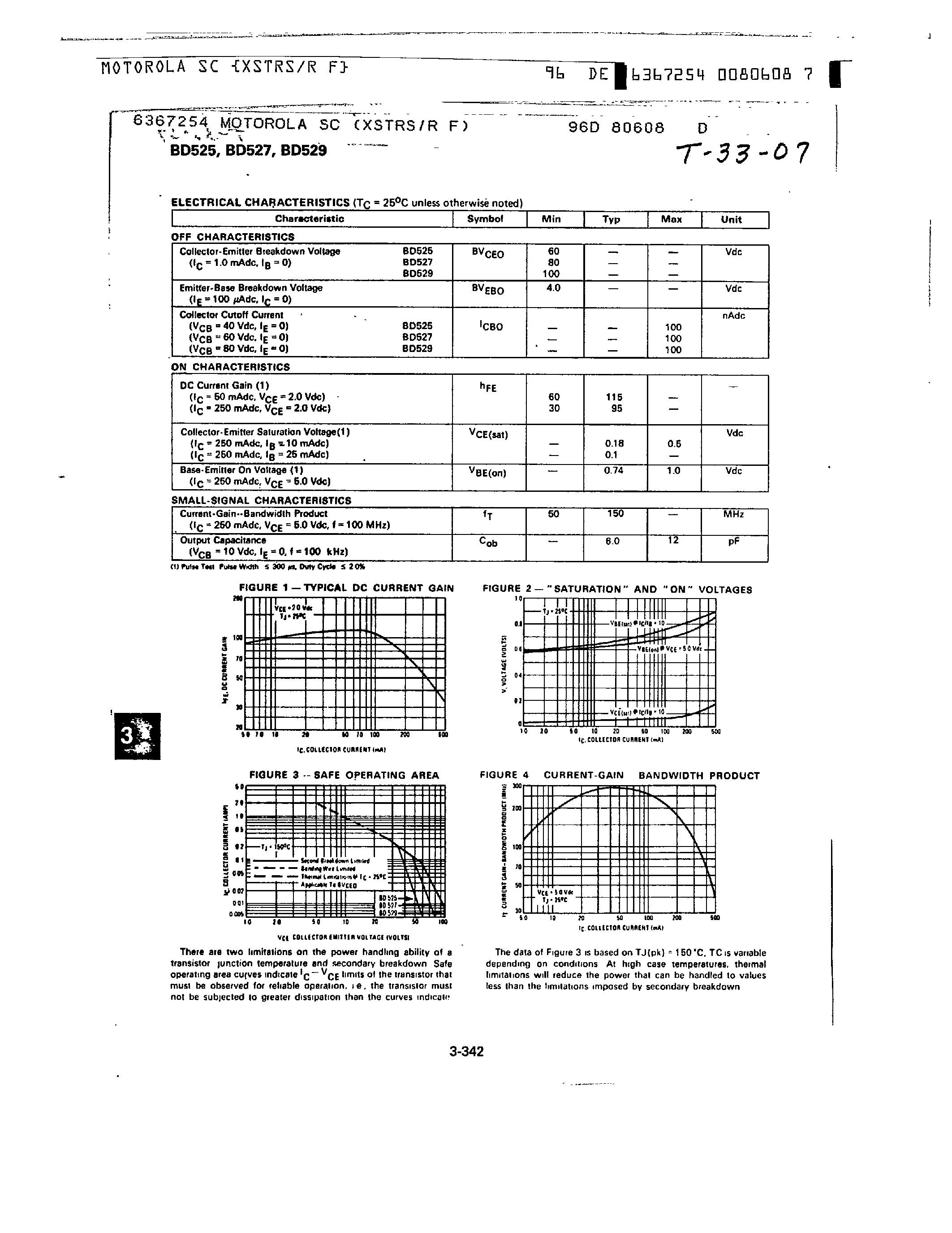 Даташит BD529 - NPN SILICON AMPLIFIER TRANSISTORS страница 2