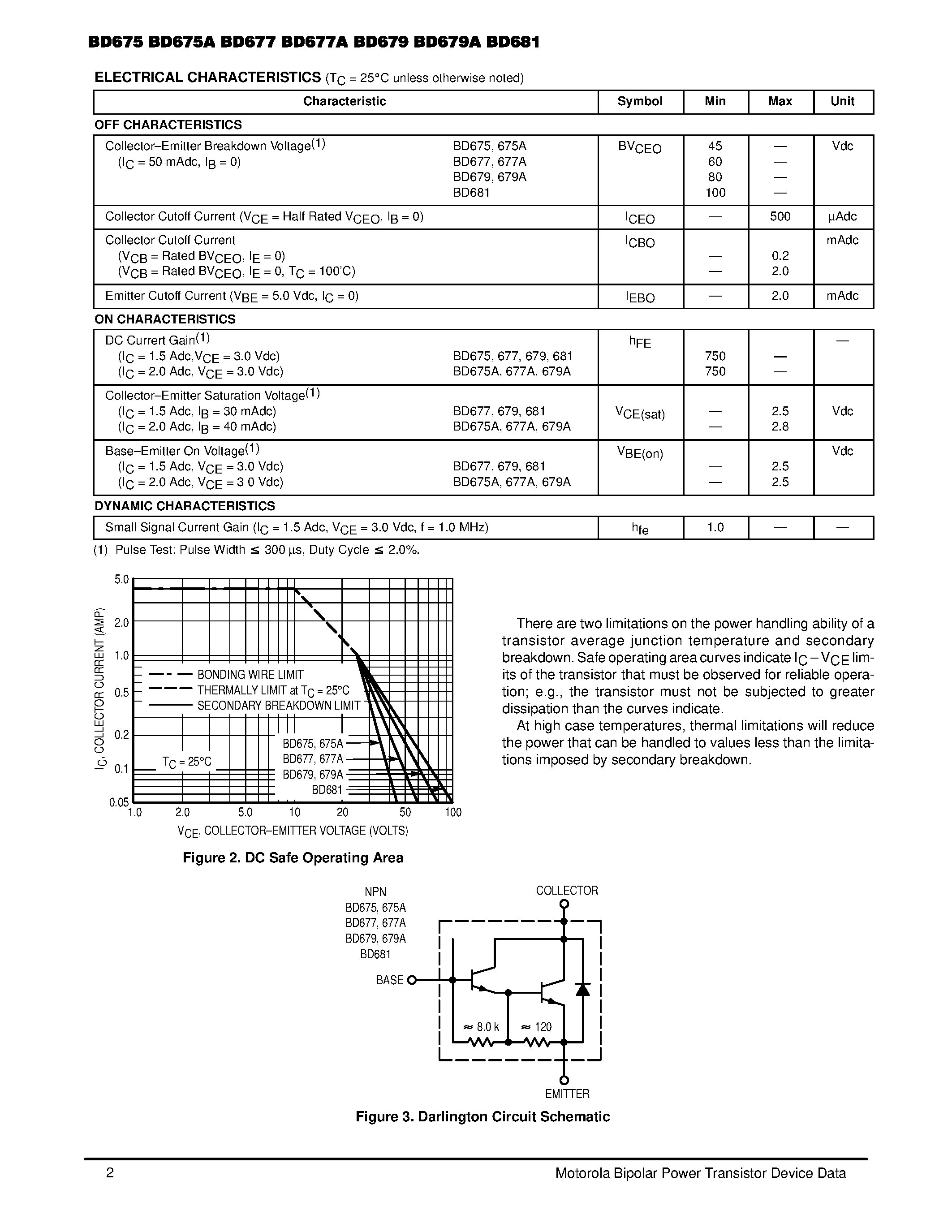 Даташит на микросхему BD67 страница 2 Даташит BD67 - DARLINGTON POWER TRANSISTORS NPN SILICON страница 2
