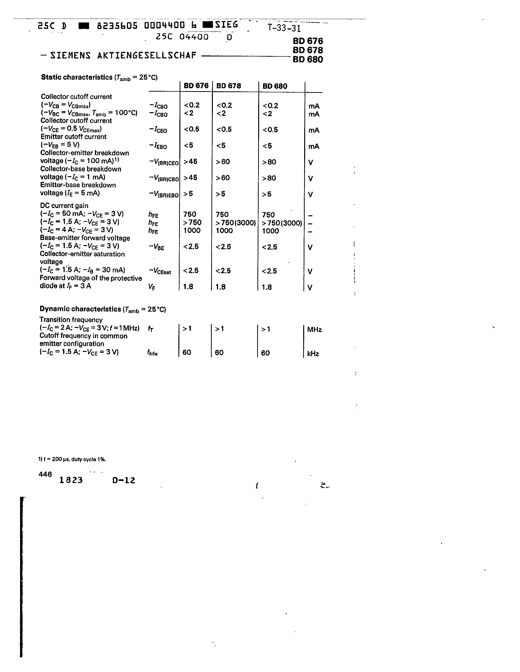 Даташит BD676 - NPN SILICON DARLINGTON TRANSISTORS страница 2
