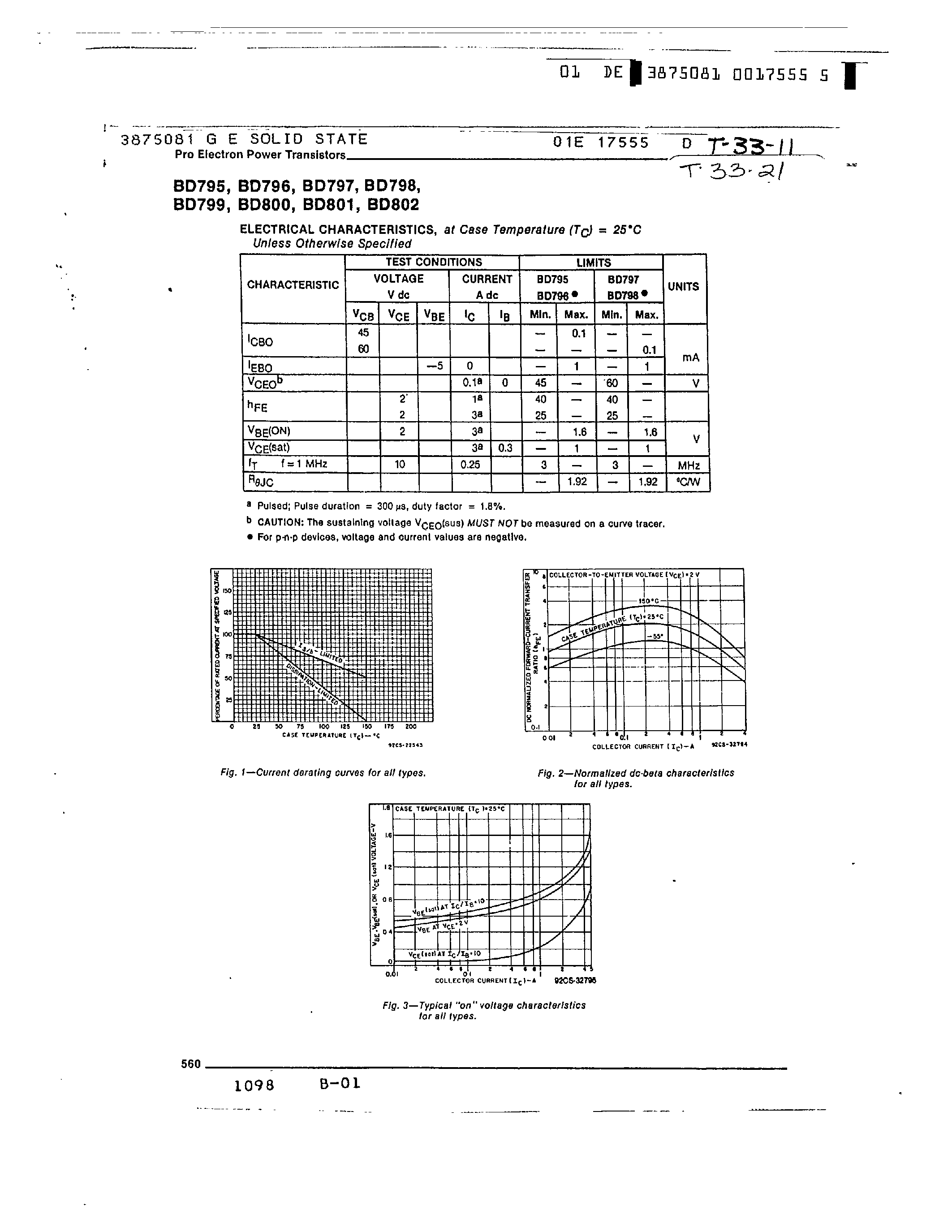 Даташит на микросхему BD796 страница 2 Даташит BD796 - EPITAXIAL-BASE/SILICON N-P-N AND P-N-P VERSAWATT TRANSISTORS страница 2