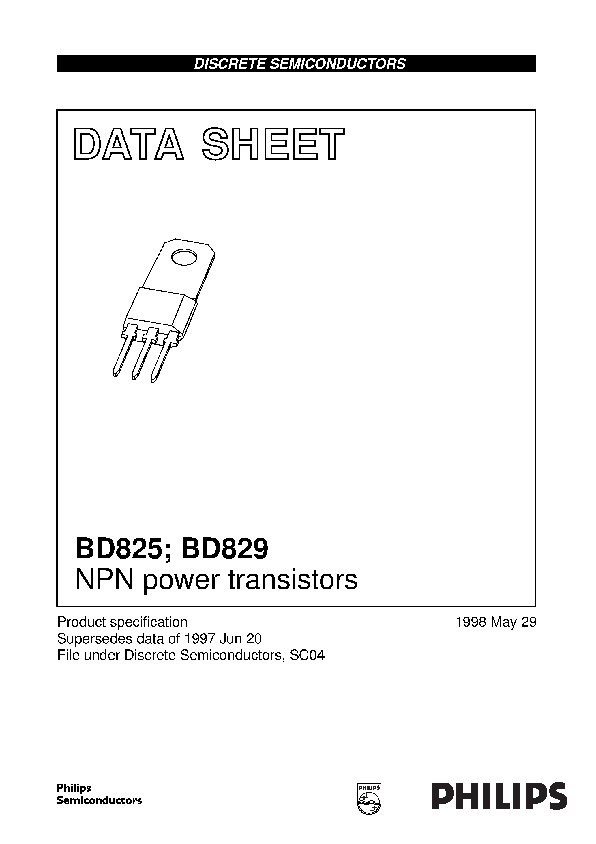 Даташит BD829 - NPN power transistors страница 1