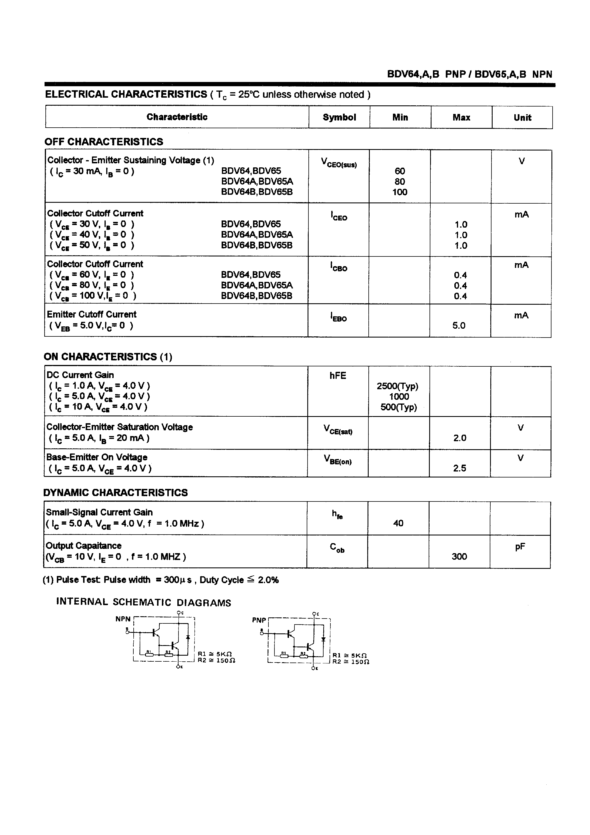Даташит BDV65 - POWER TRANSISTORS(12A/125W) страница 2