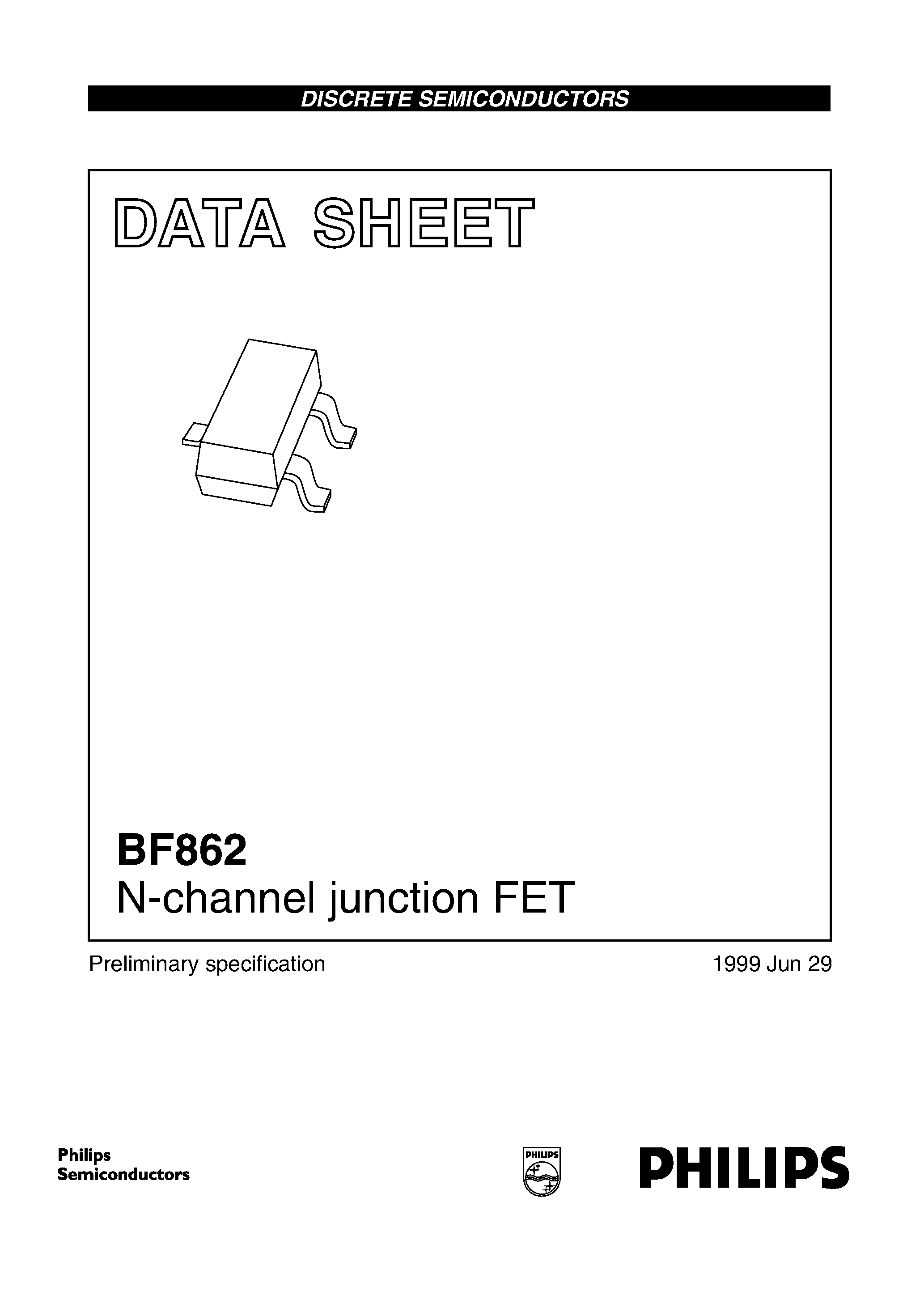 Даташит на микросхему BF862 страница 1 Даташит BF862 - N-channel junction FET страница 1